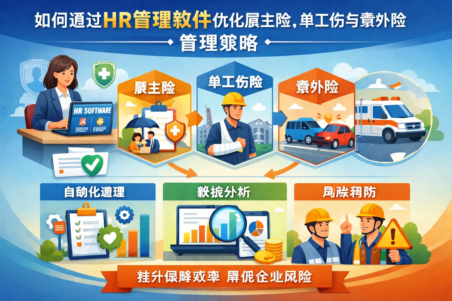 如何通过HR管理软件优化雇主险、单工伤与意外险管理策略