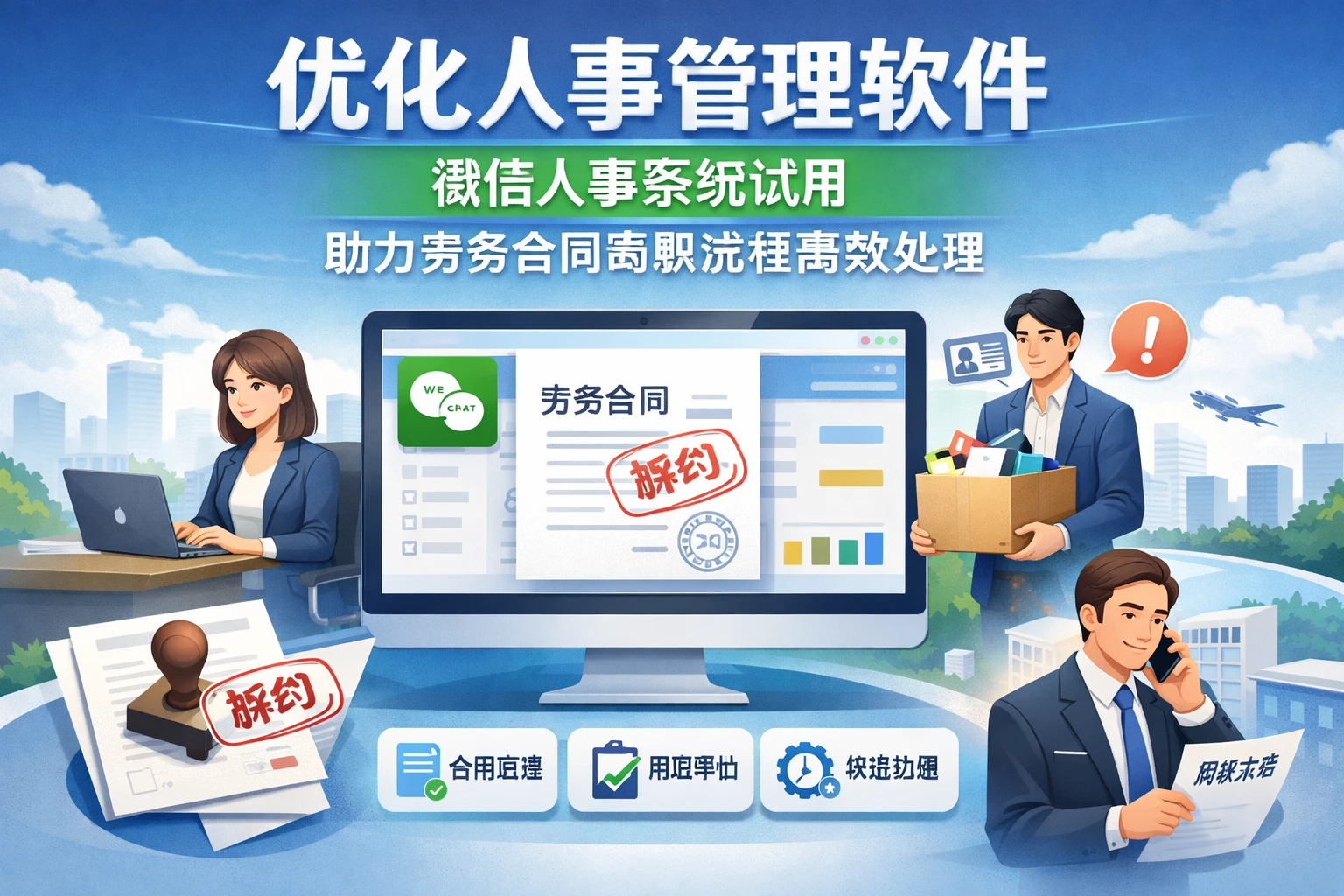 优化人事管理软件:微信人事系统试用助力劳务合同离职流程高效处理