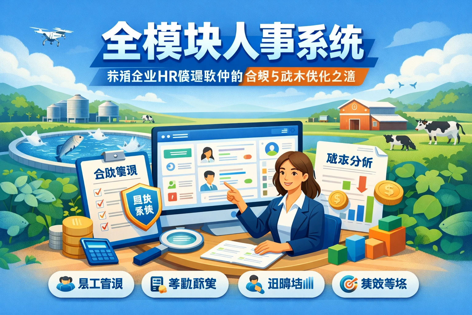 全模块人事系统：养殖企业HR管理软件的合规与成本优化之道