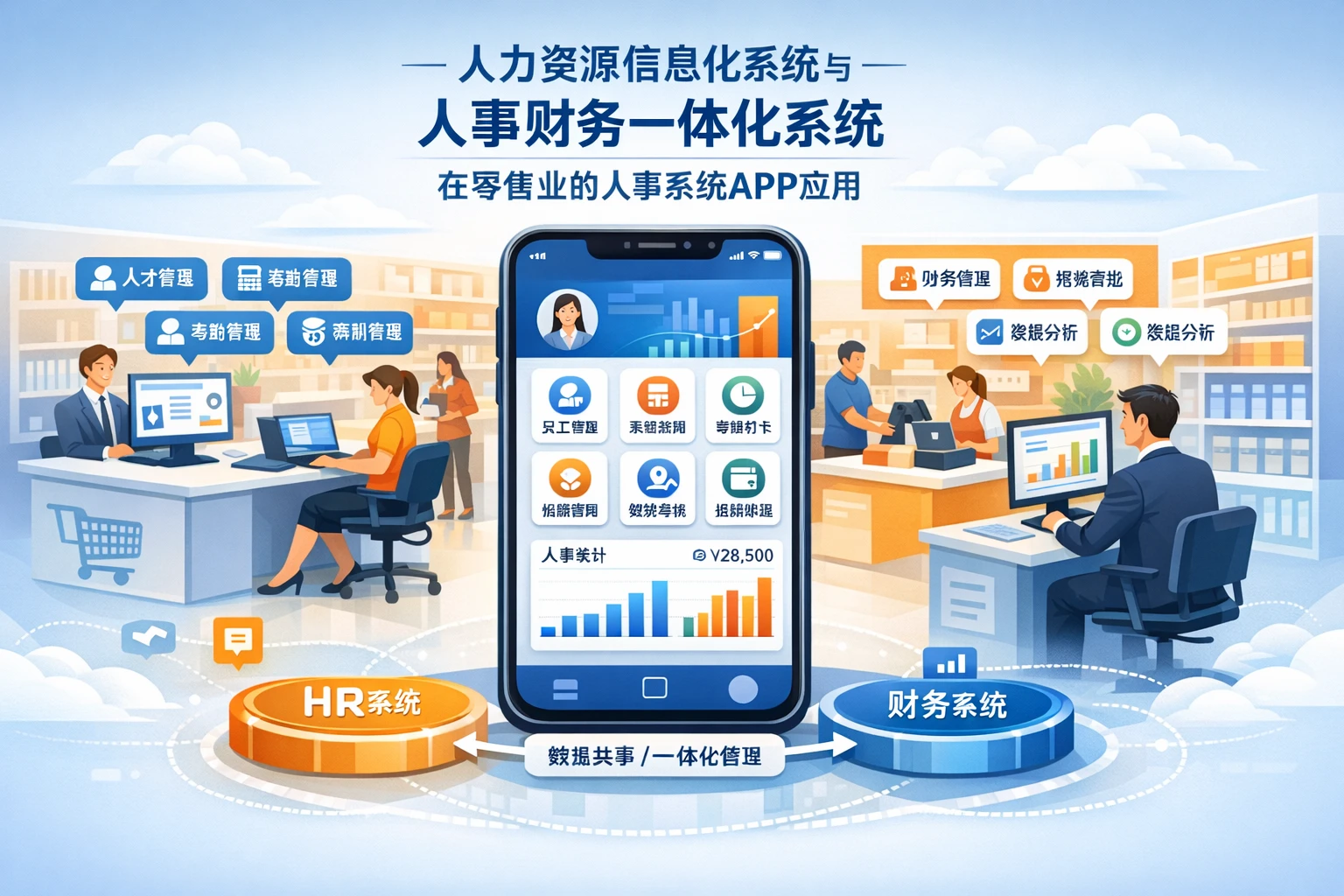 人力资源信息化系统与人事财务一体化系统在零售业的人事系统APP应用