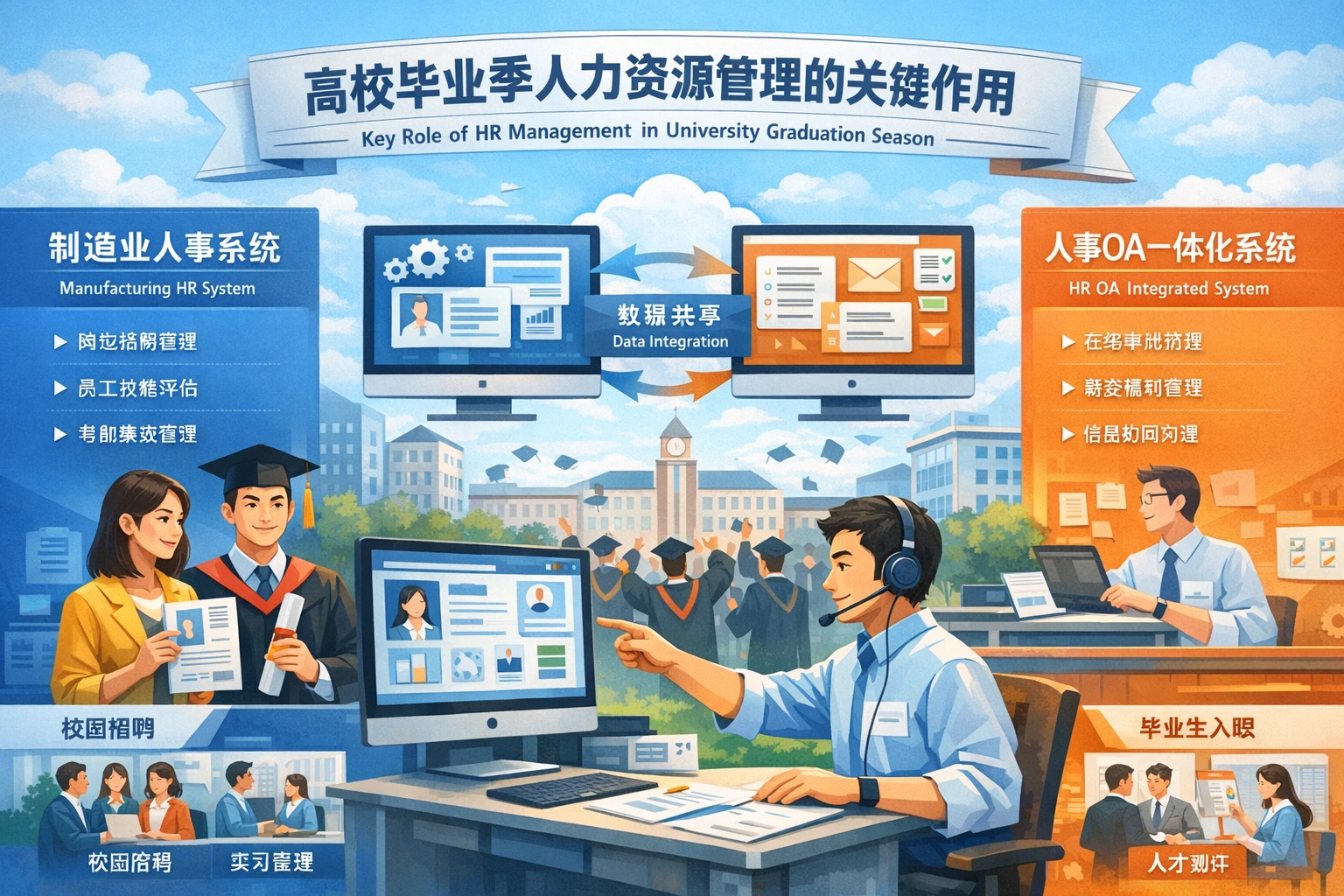 制造业人事系统与人事OA一体化系统在高校毕业季人力资源管理中的关键作用