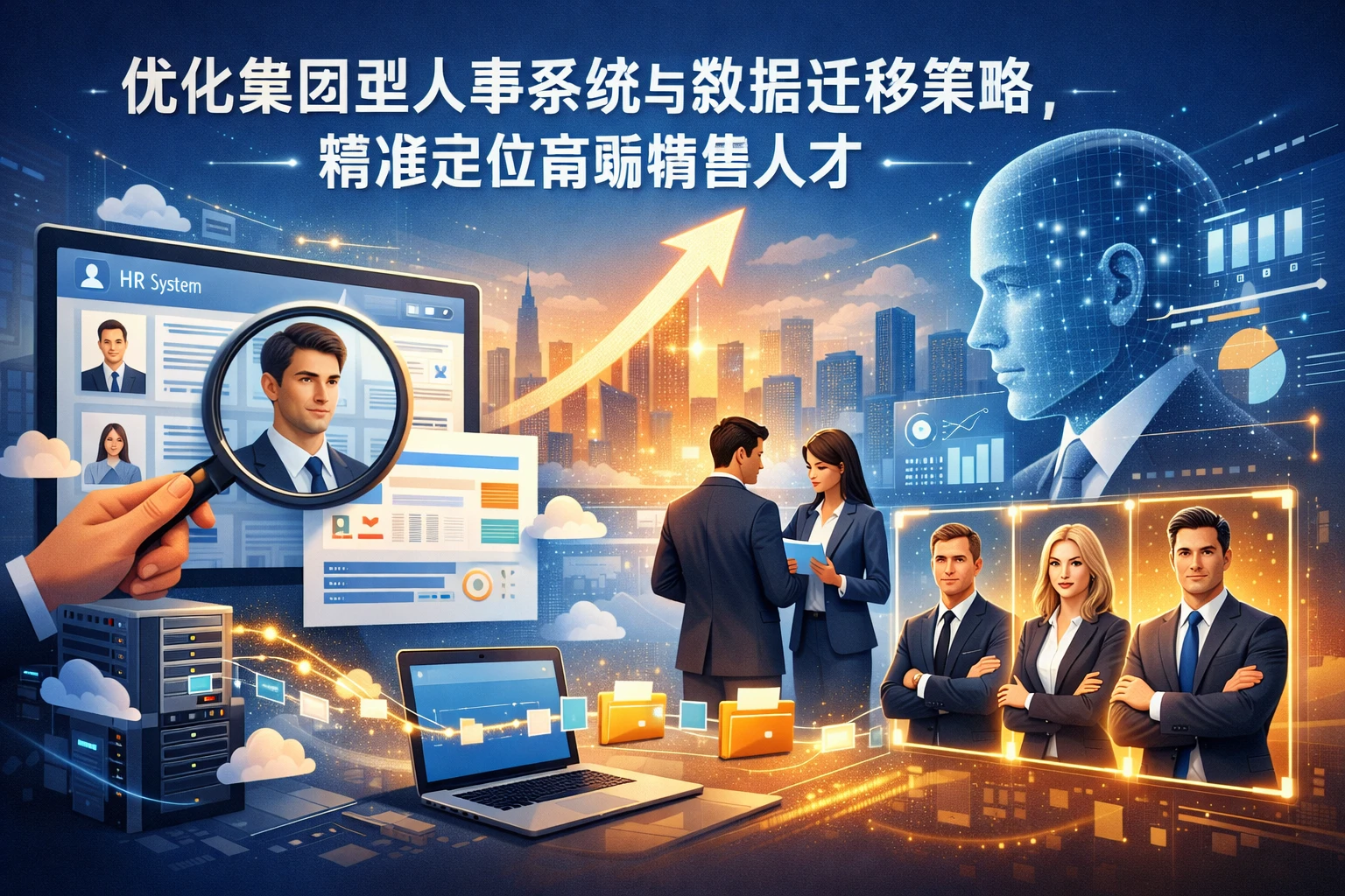 优化集团型人事系统与数据迁移策略，精准定位高端销售人才