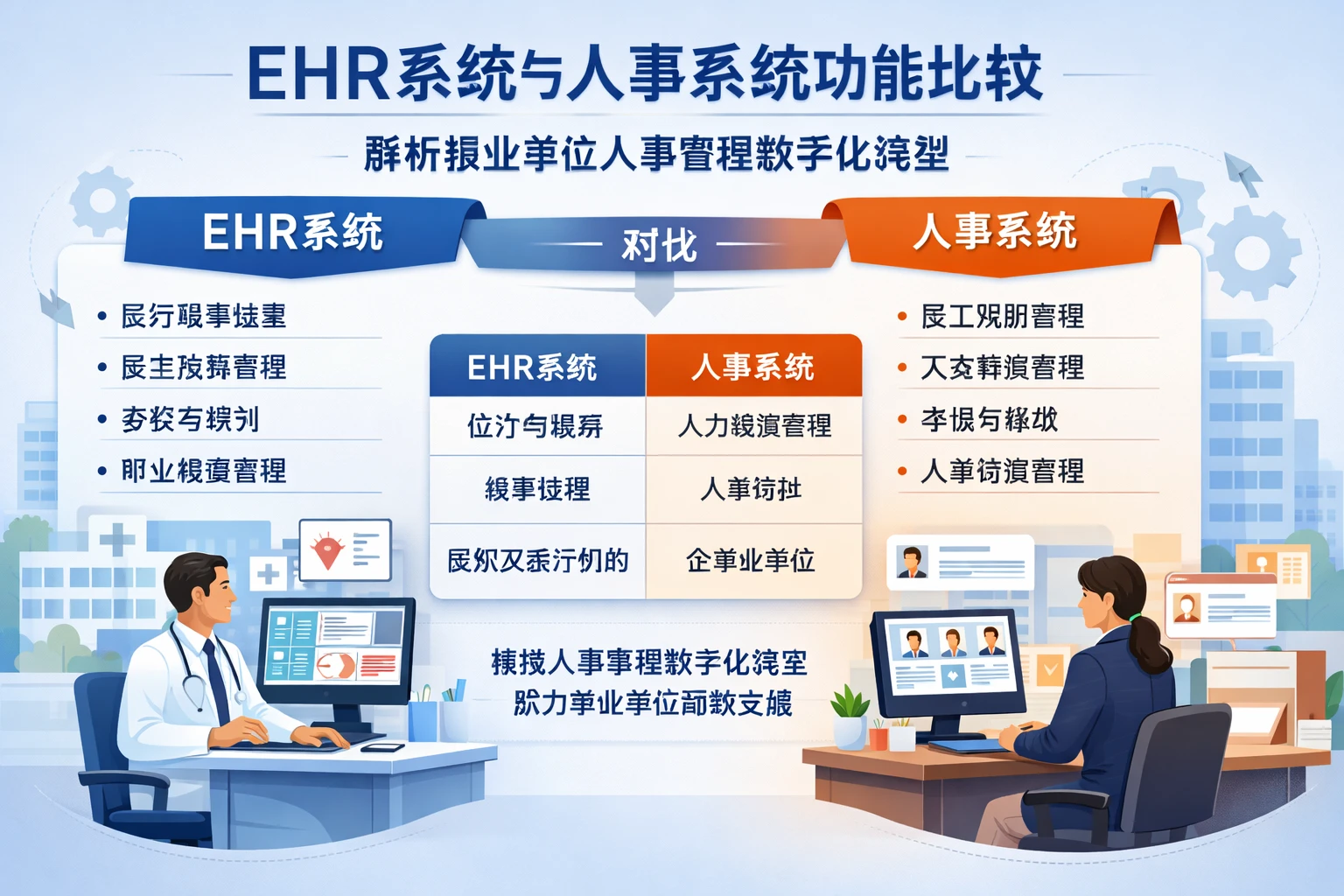 EHR系统与人事系统功能比较:解析事业单位人事管理数字化转型
