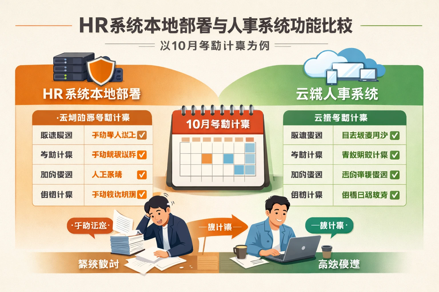 HR系统本地部署与人事系统功能比较：以10月考勤计算为例