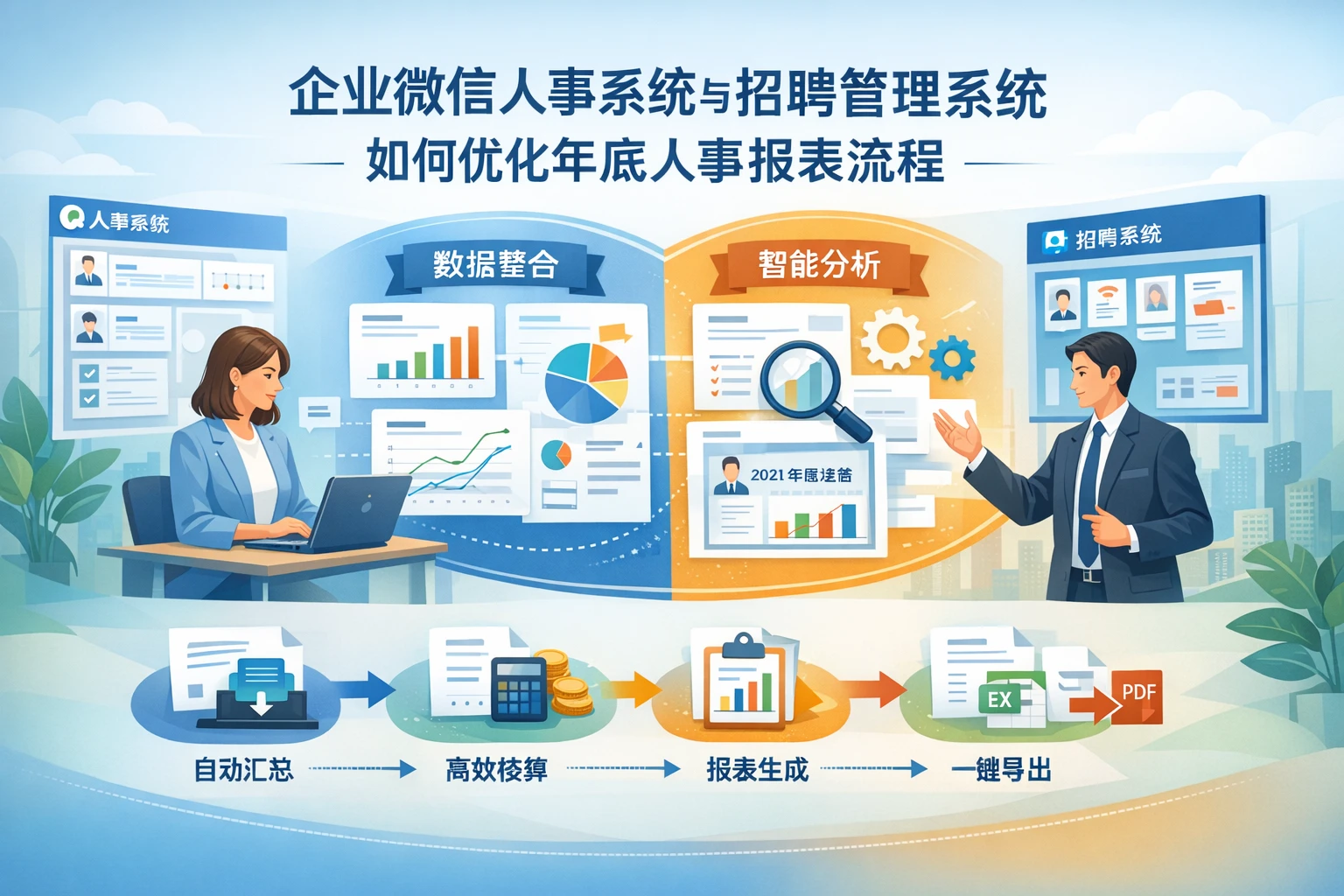 企业微信人事系统与招聘管理系统如何优化年底人事报表流程