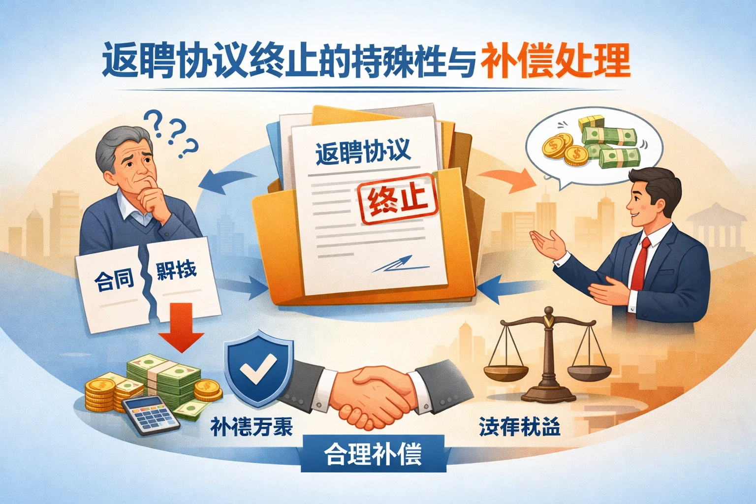 返聘协议终止的特殊性与补偿处理