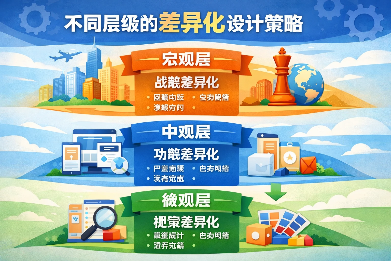 不同层级的差异化设计策略