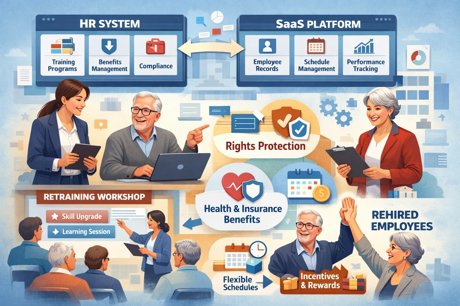人力资源系统与人事SaaS系统如何优化退休返聘员工的培训管理及权益保障