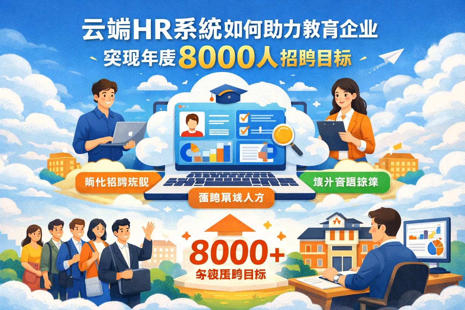 云端HR系统如何助力教育企业实现年度8000人招聘目标
