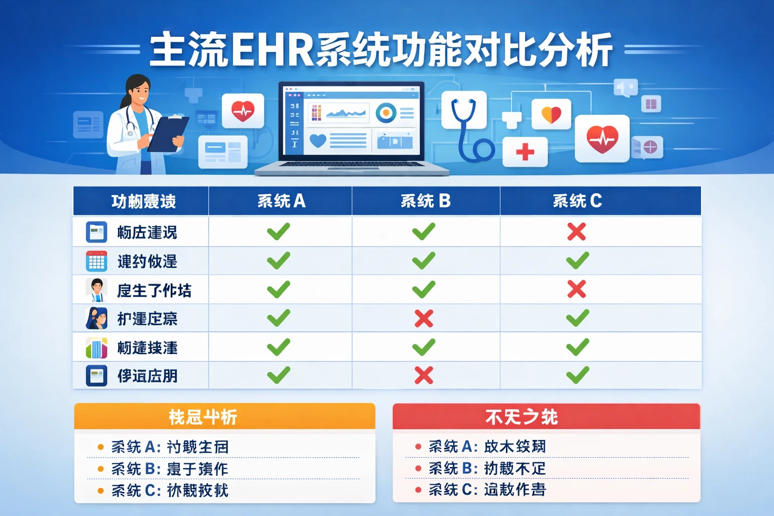 主流ehr系统功能对比分析