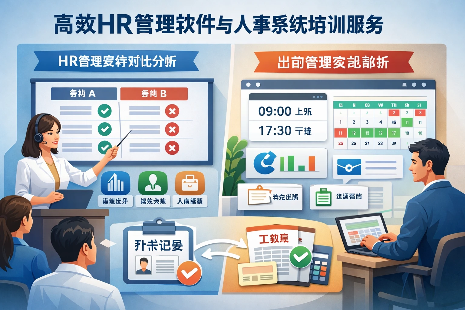 高效HR管理软件与人事系统培训服务：功能比较与出勤管理实战解析