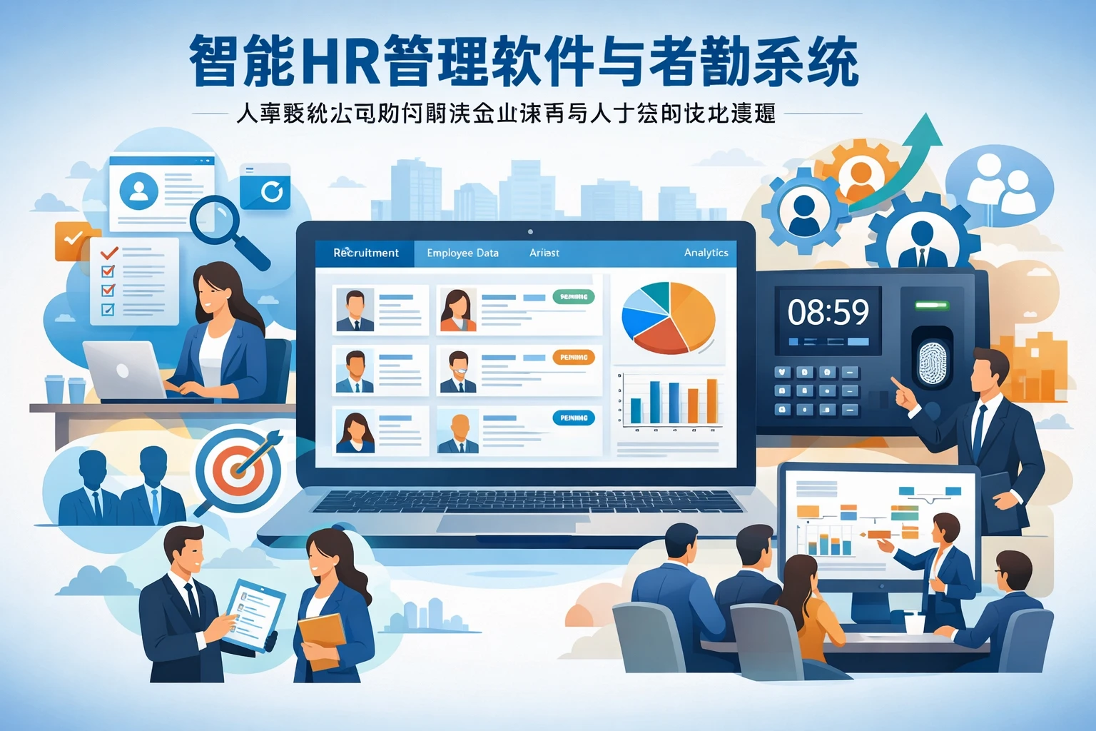 智能HR管理软件与考勤系统：人事系统公司如何解决企业招聘与人才结构优化难题