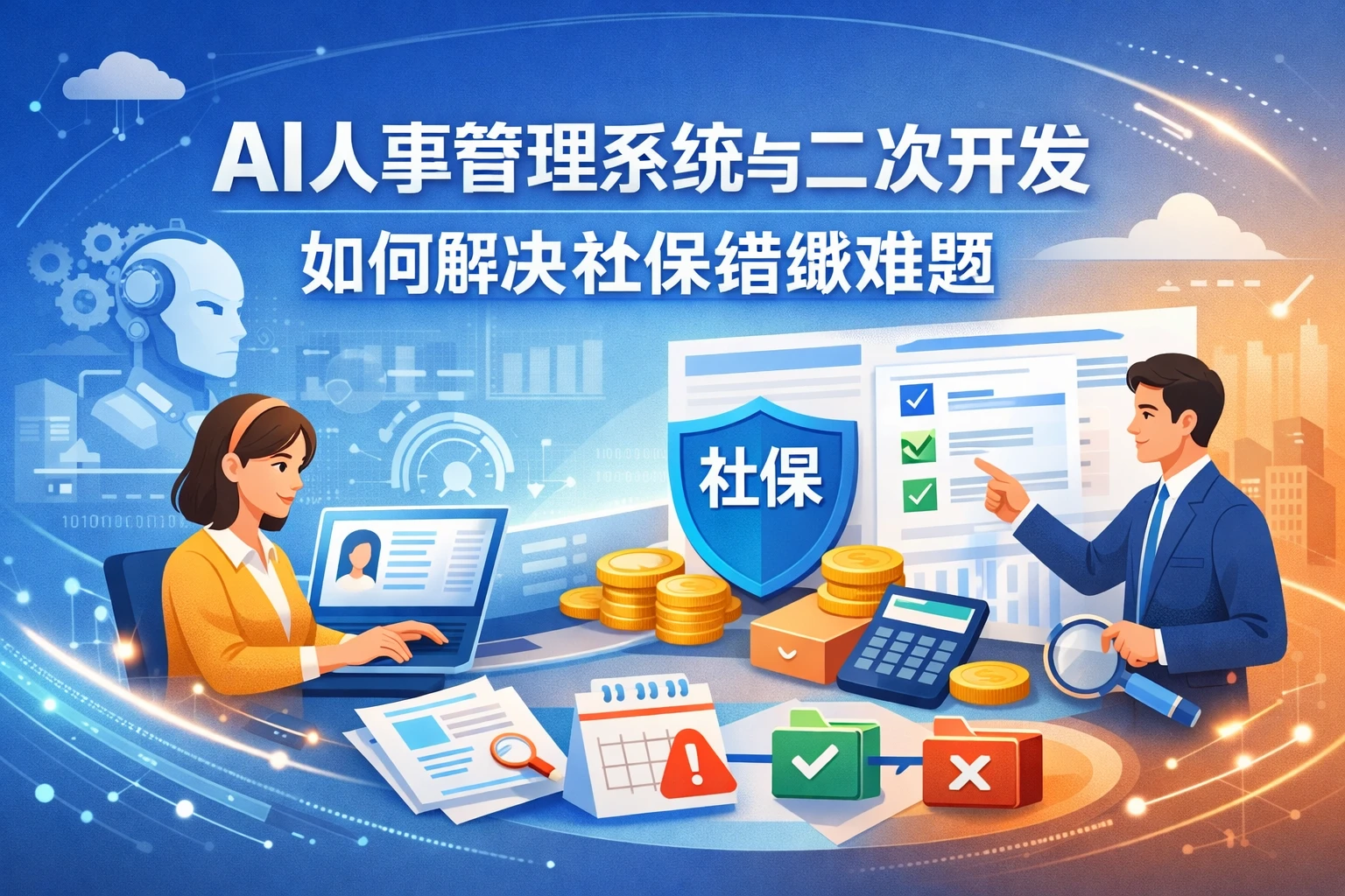 AI人事管理系统与二次开发如何解决社保错缴难题