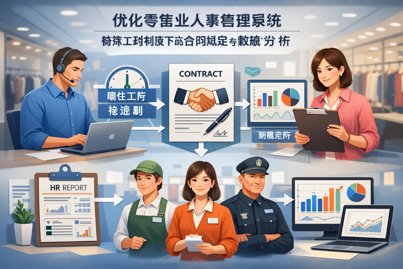 优化零售业人事管理系统：特殊工时制度下的合同拟定与数据分析