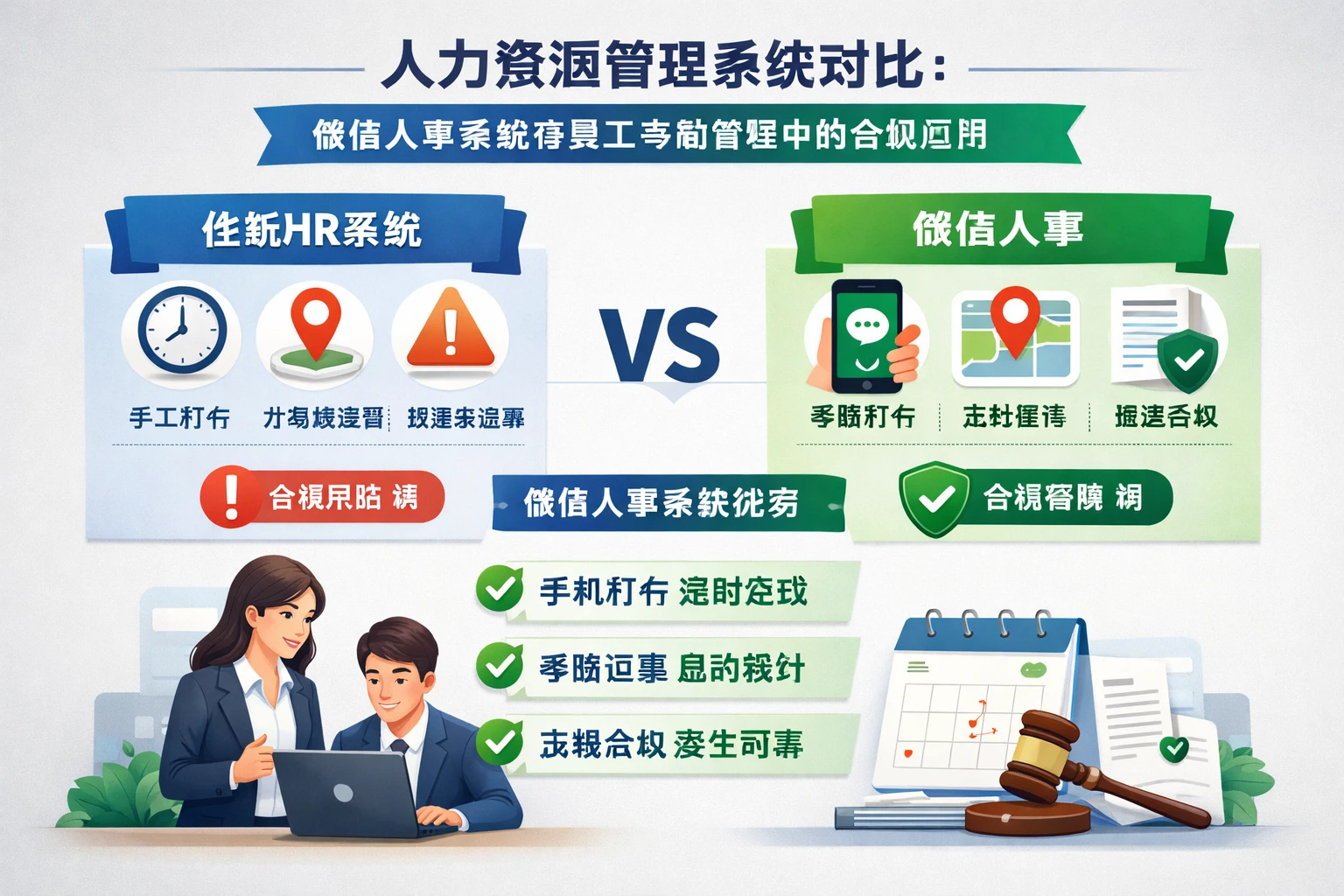 人力资源管理系统对比:微信人事系统在员工考勤管理中的合规应用