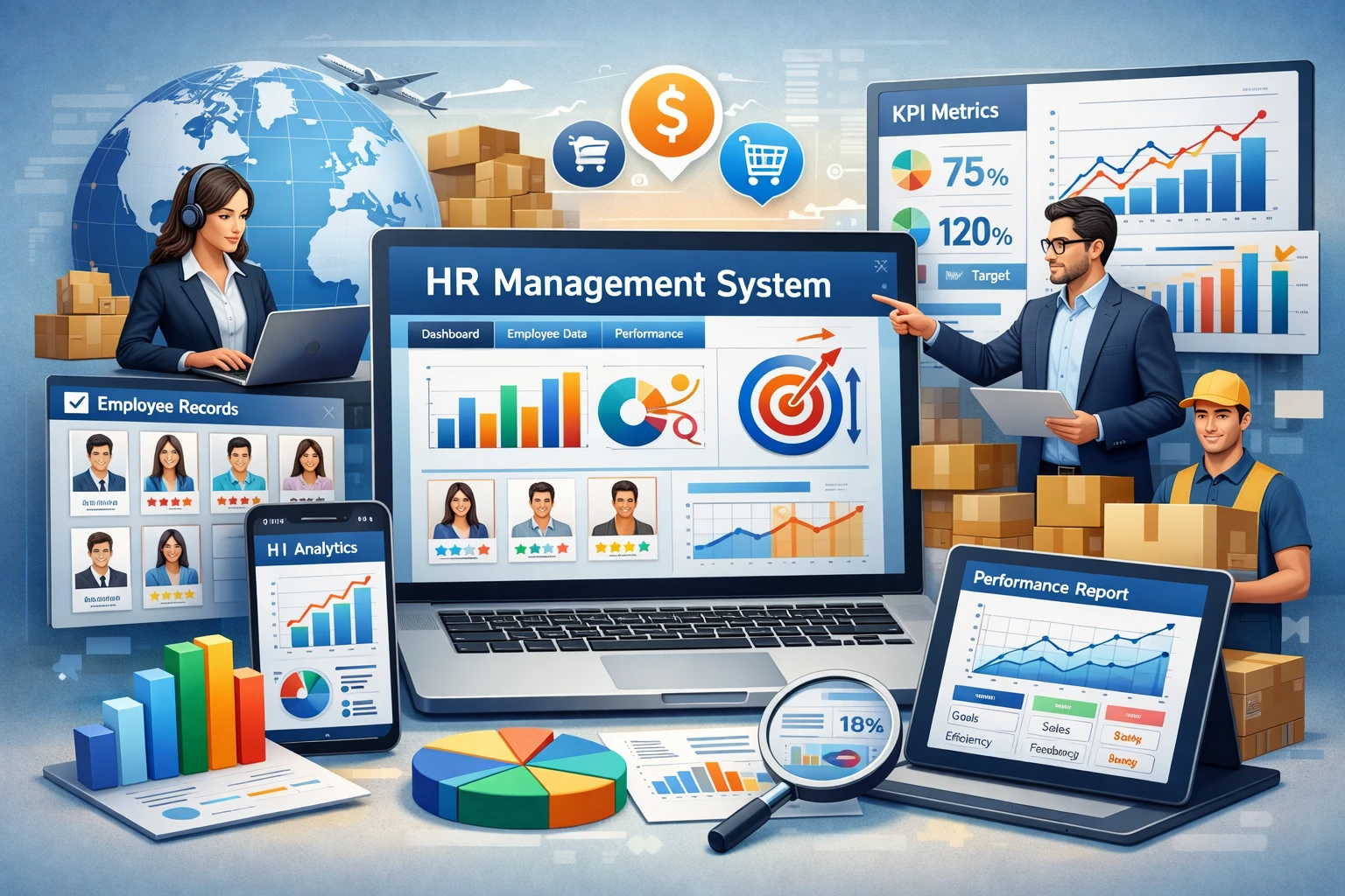 HR管理软件+人事数据分析系统：跨境电商企业绩效管理解决方案