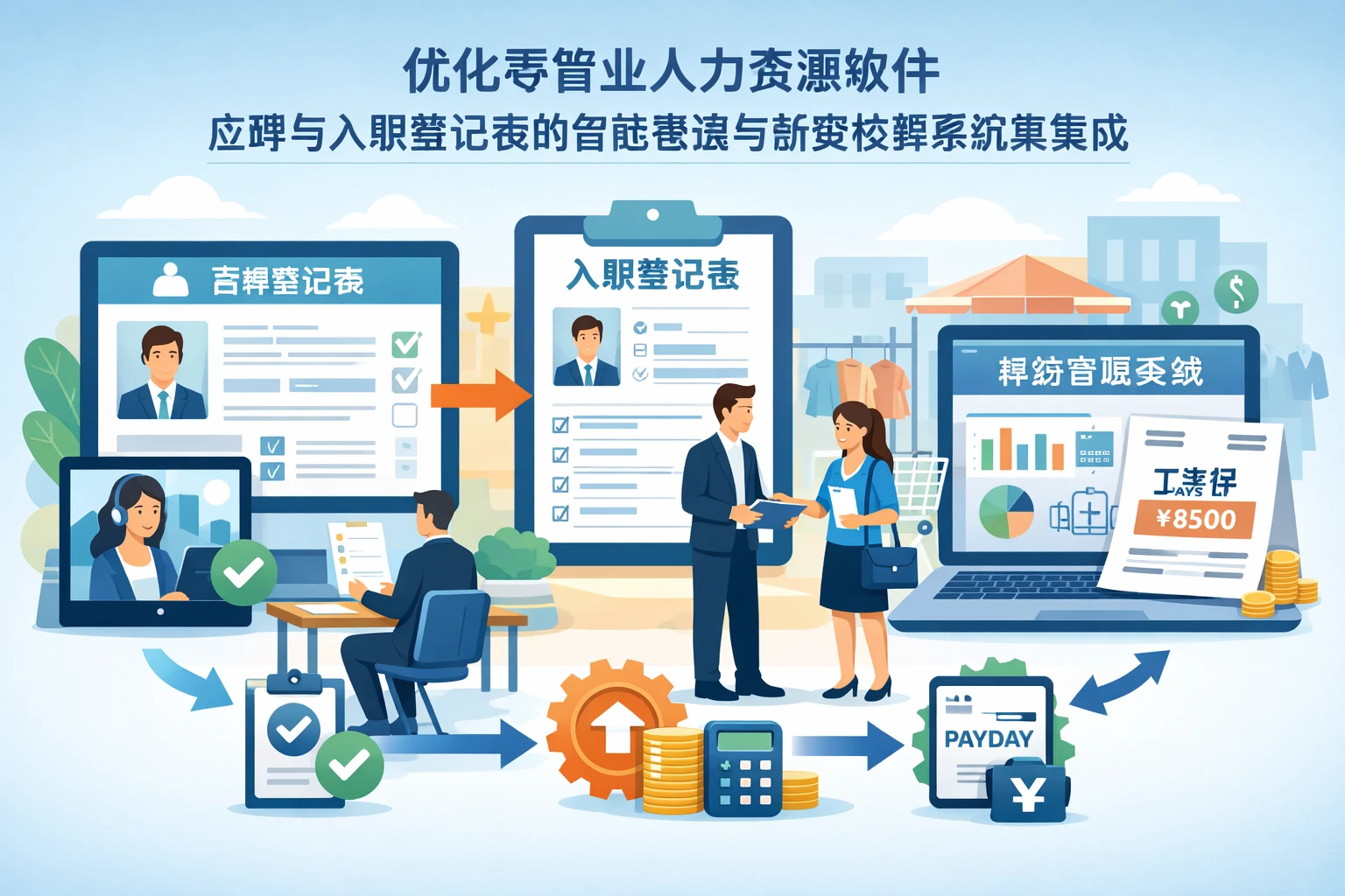 优化零售业人力资源软件：应聘与入职登记表的智能管理与薪资核算系统集成