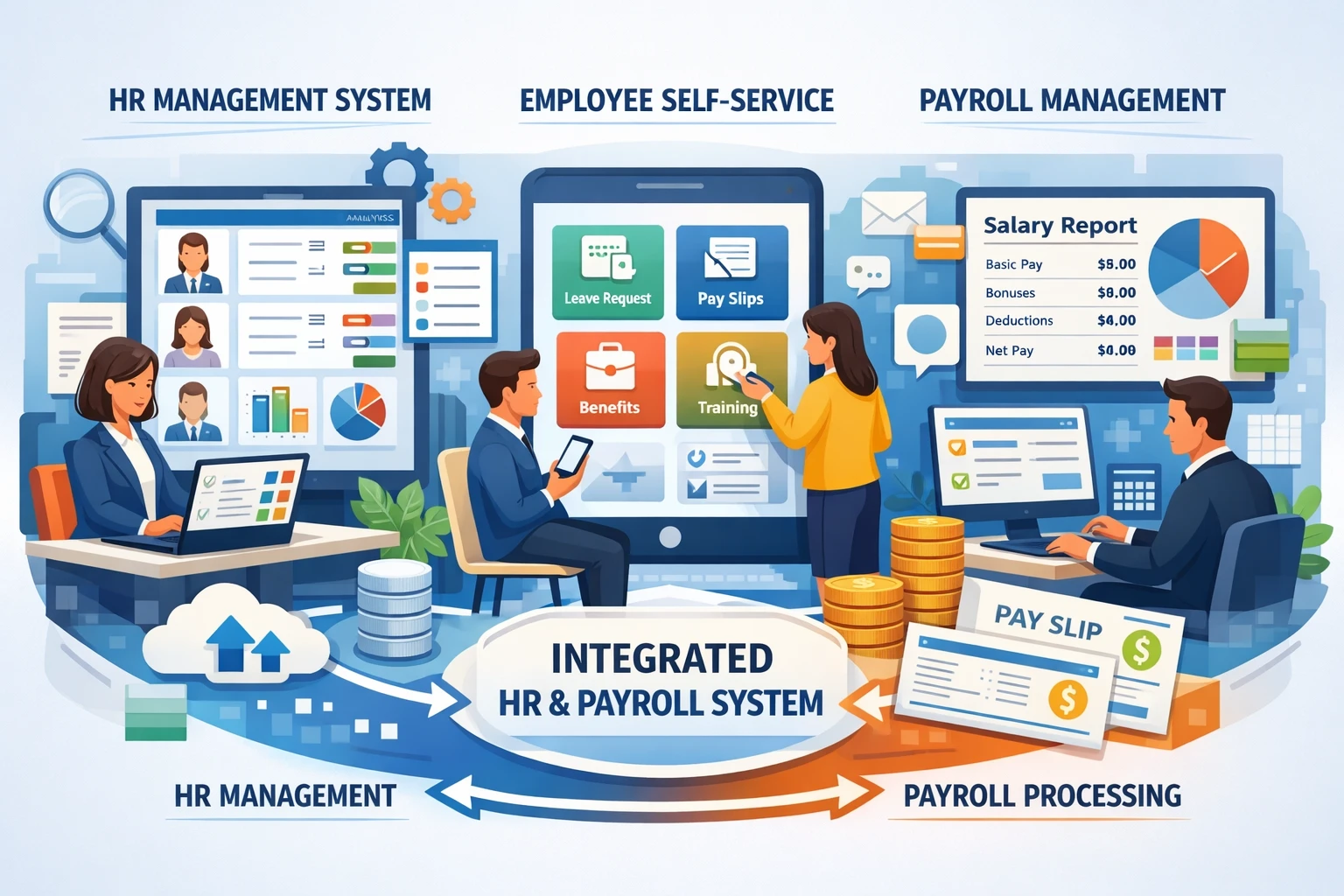 现代企业人事管理系统、员工自助系统与工资管理系统的整合应用