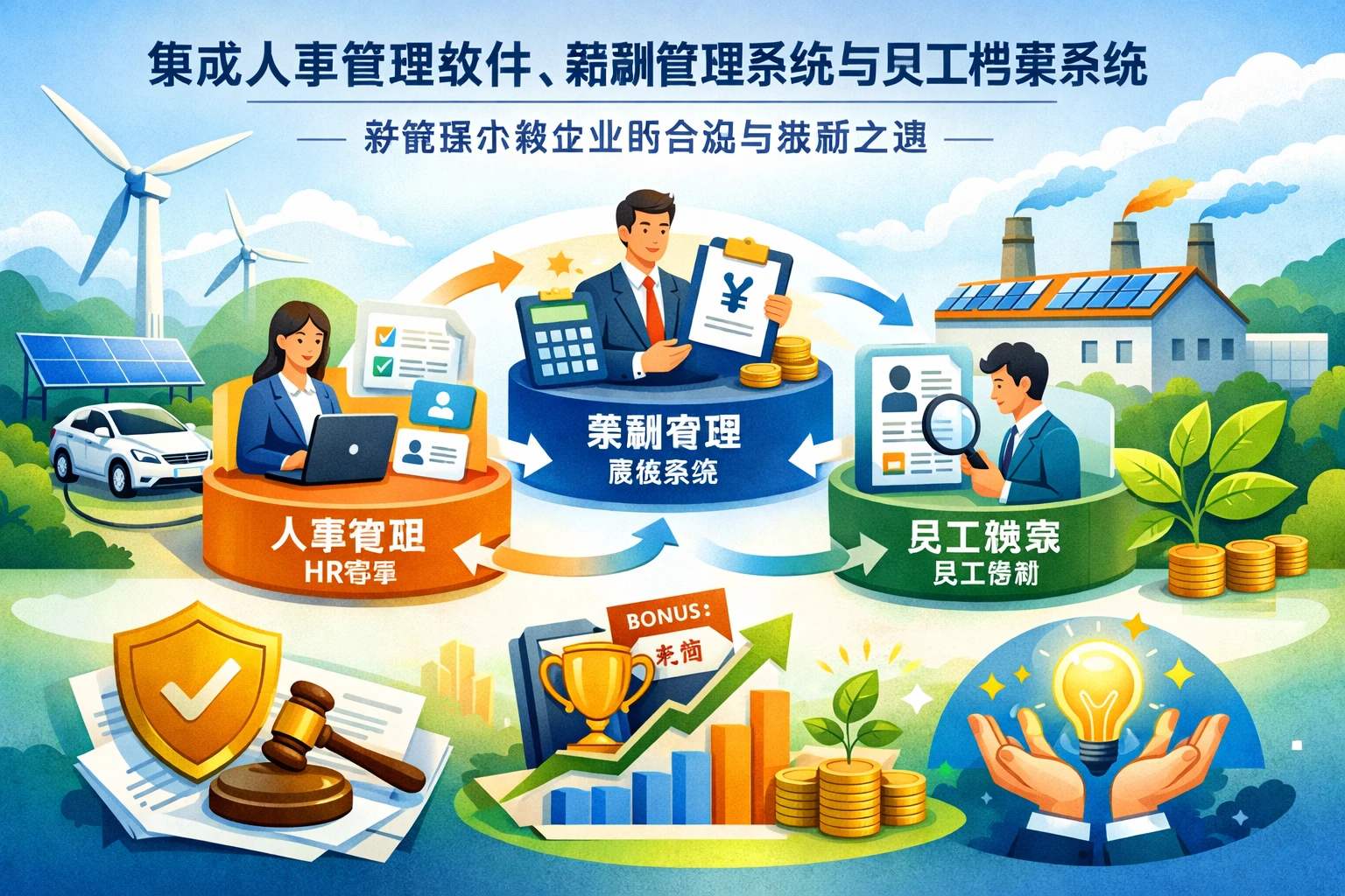 集成人事管理软件、薪酬管理系统与员工档案系统:新能源小微企业的合规与激励之道