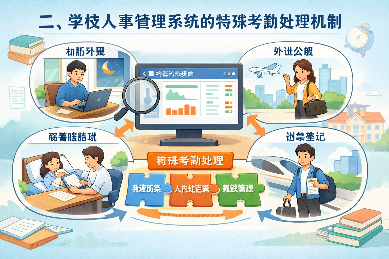 二、学校人事管理系统的特殊考勤处理机制