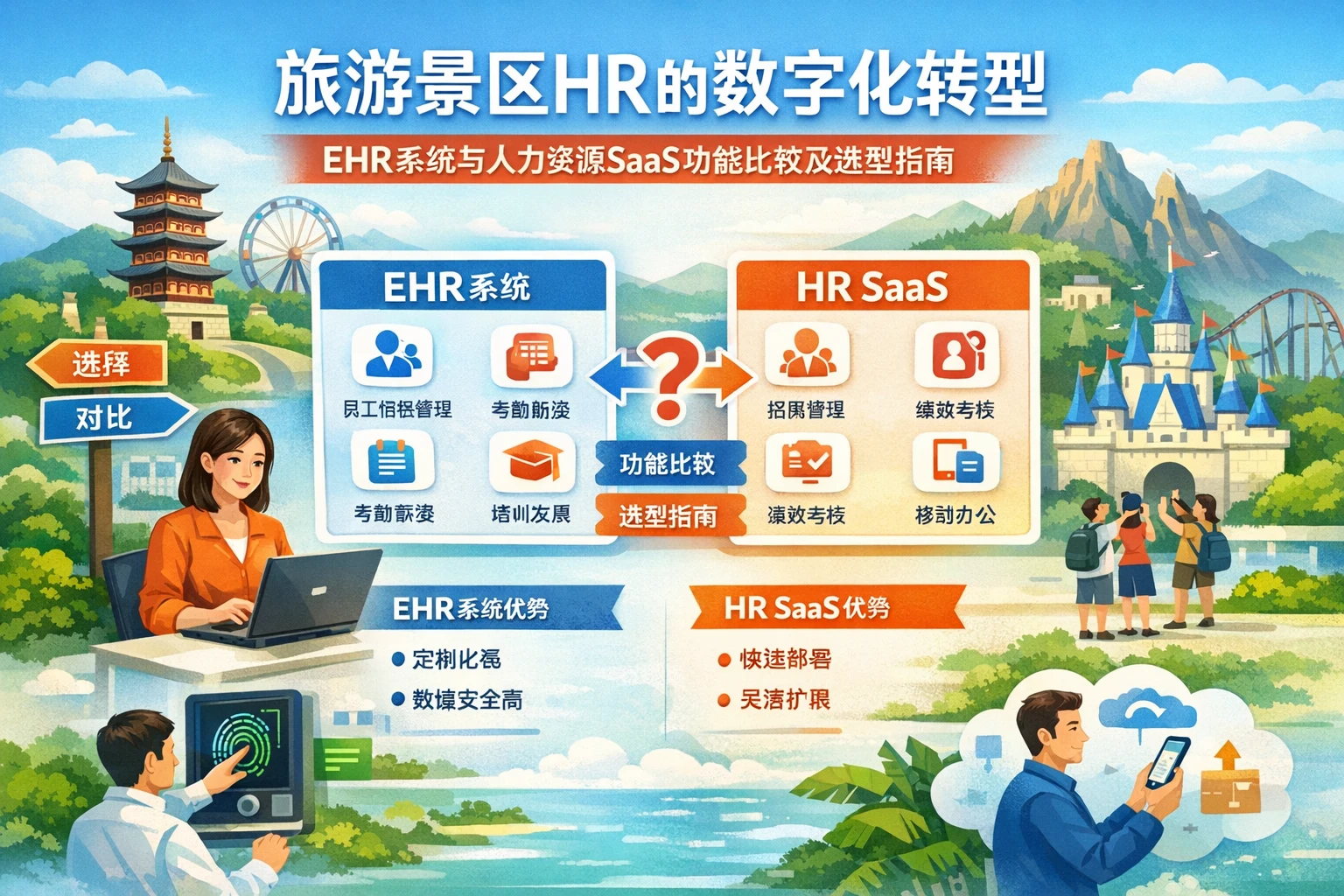 旅游景区HR的数字化转型：EHR系统与人力资源SaaS功能比较及选型指南