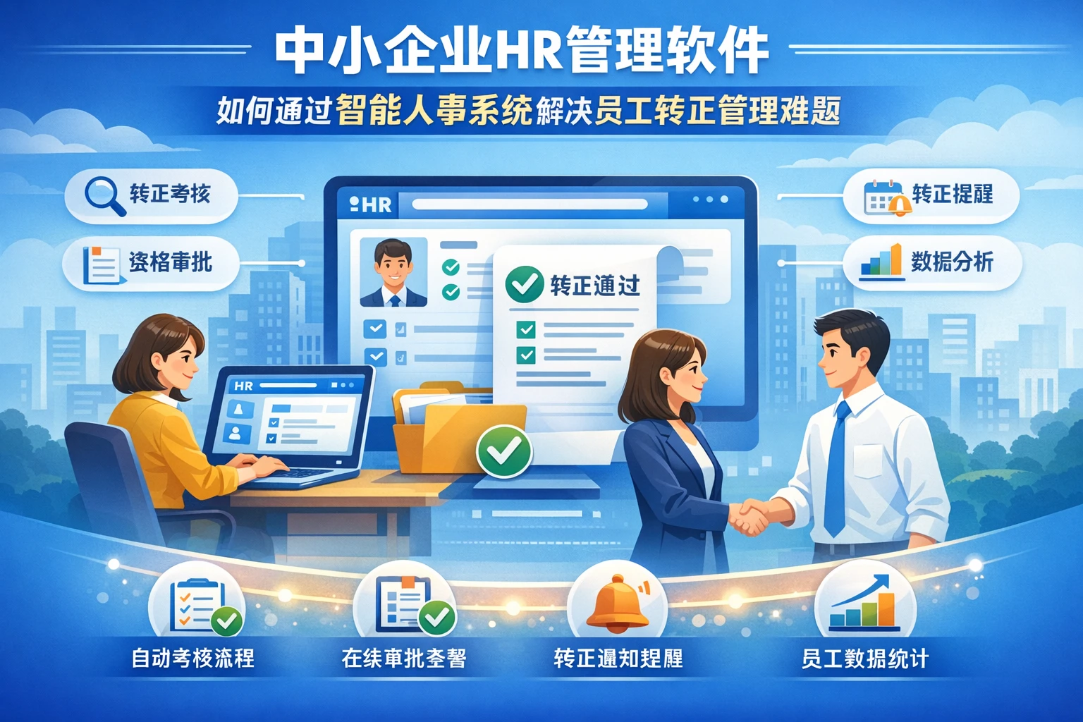 中小企业HR管理软件如何通过智能人事系统解决员工转正管理难题