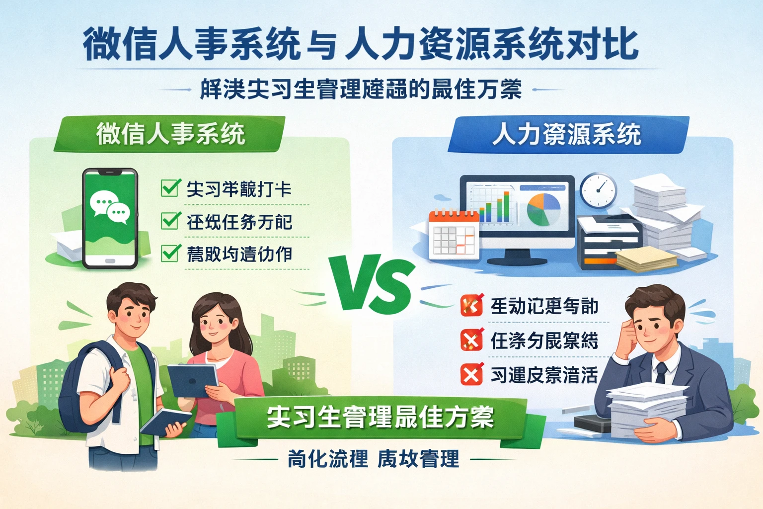 微信人事系统与人力资源系统对比:解决实习生管理难题的最佳方案