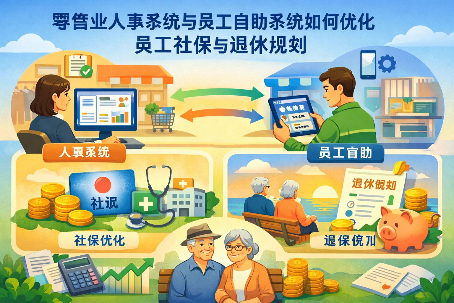 零售业人事系统与员工自助系统如何优化员工社保与退休规划