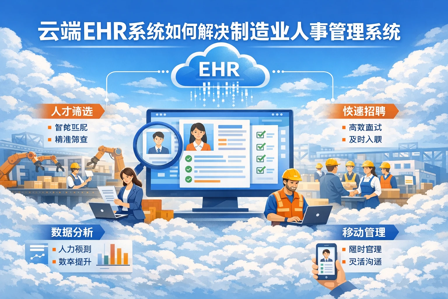 云端EHR系统如何解决制造业人事管理系统招聘难题