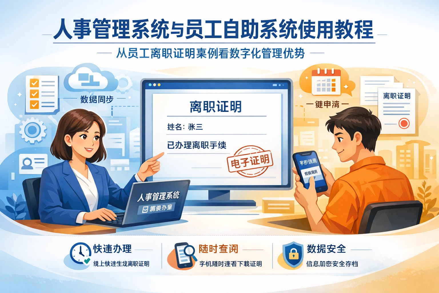 人事管理系统与员工自助系统使用教程：从员工离职证明案例看数字化管理优势