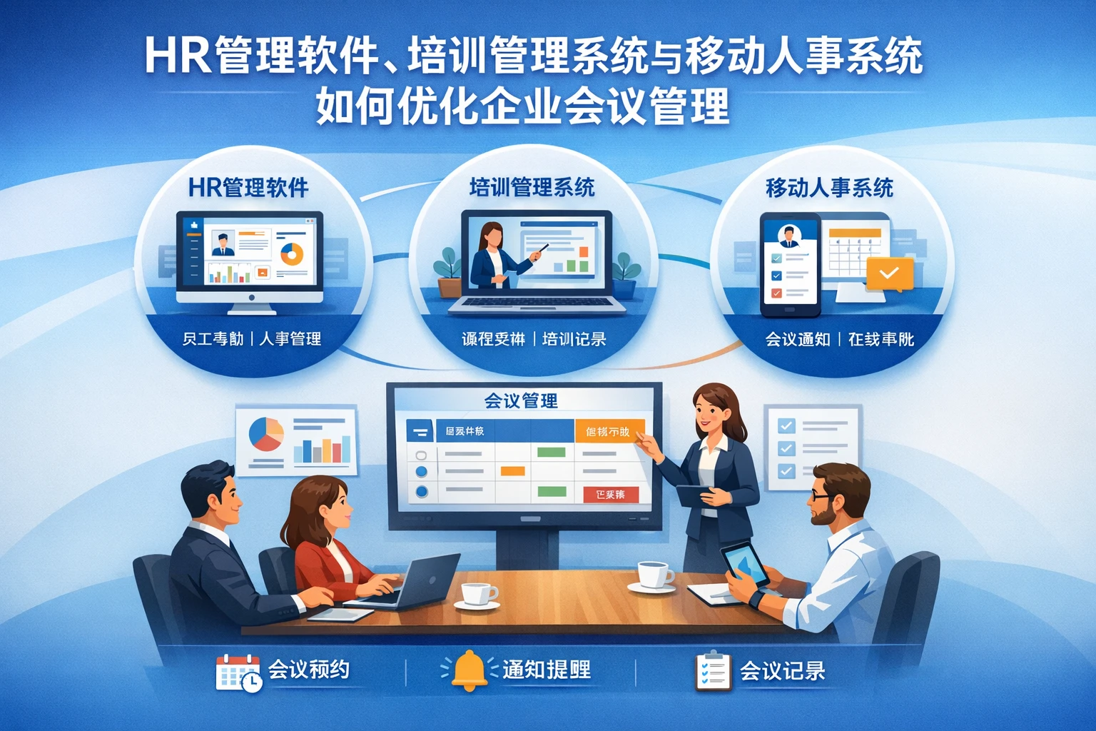 HR管理软件、培训管理系统与移动人事系统如何优化企业会议管理