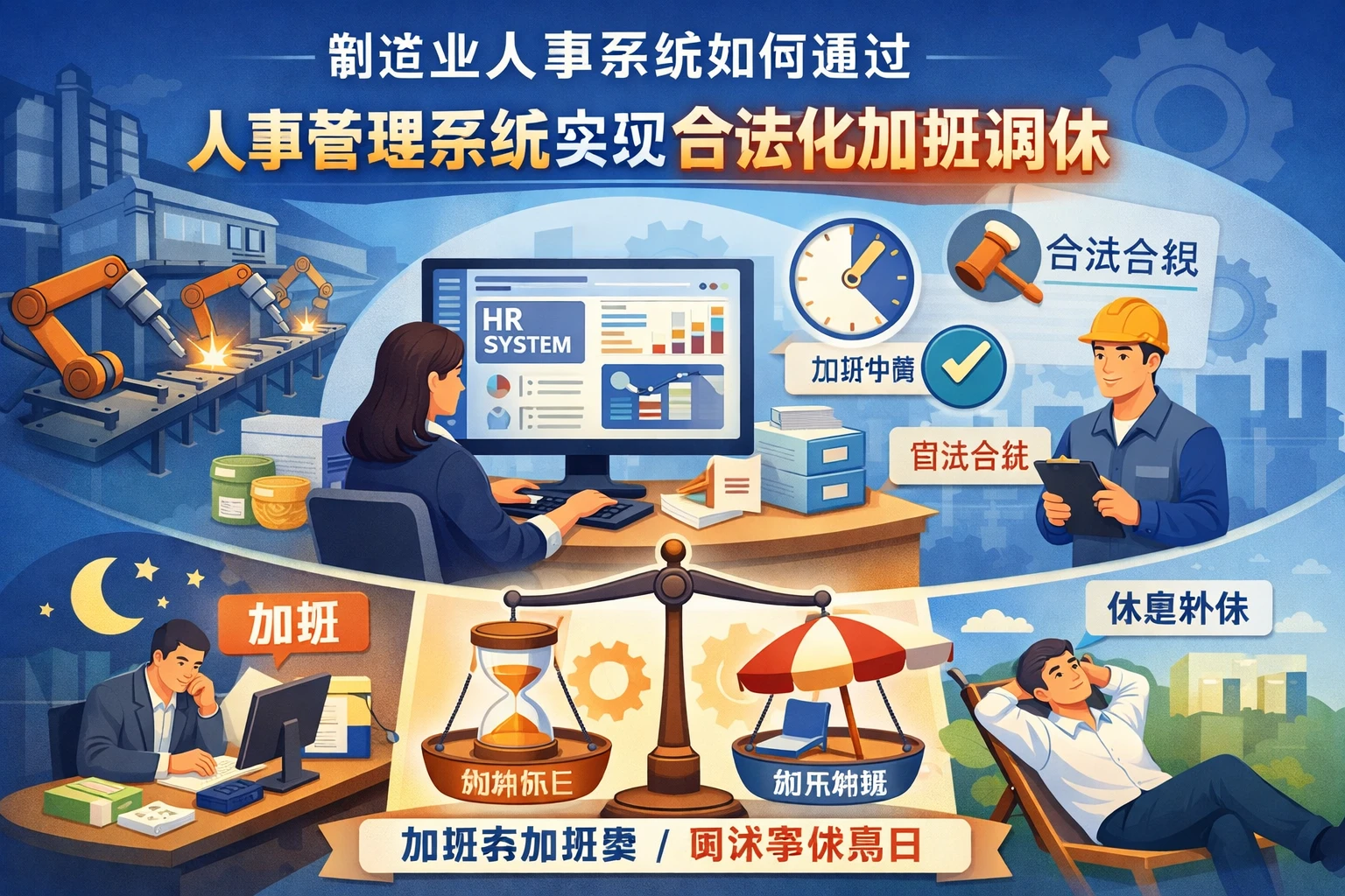 制造业人事系统如何通过人事管理系统实现合法化加班调休