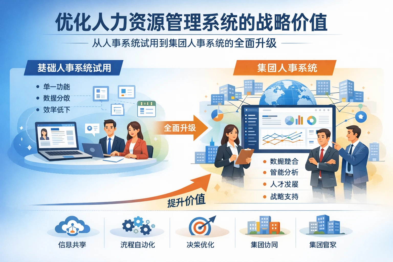 优化人力资源管理系统的战略价值：从人事系统试用到集团人事系统的全面升级