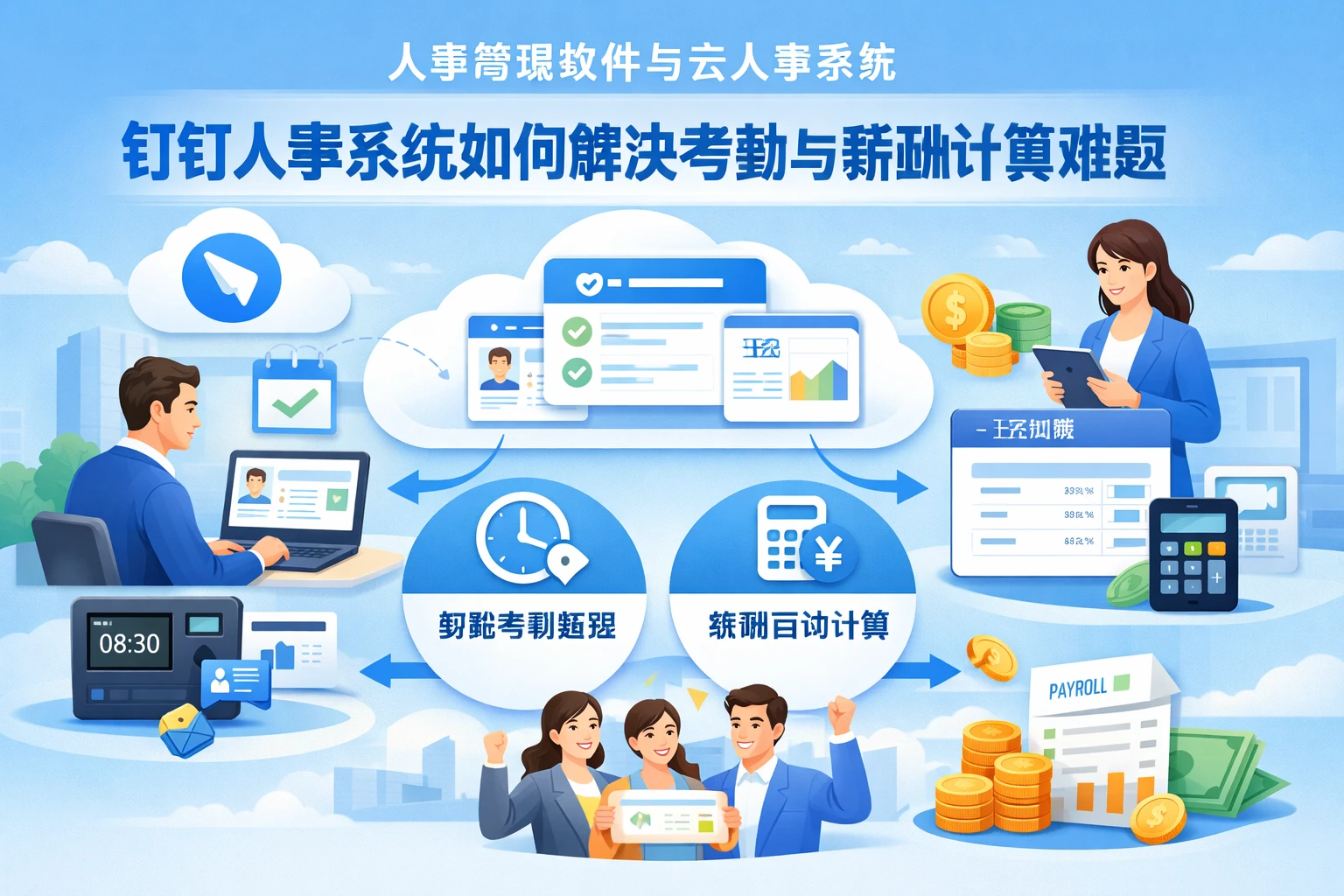 人事管理软件与云人事系统：钉钉人事系统如何解决考勤与薪酬计算难题