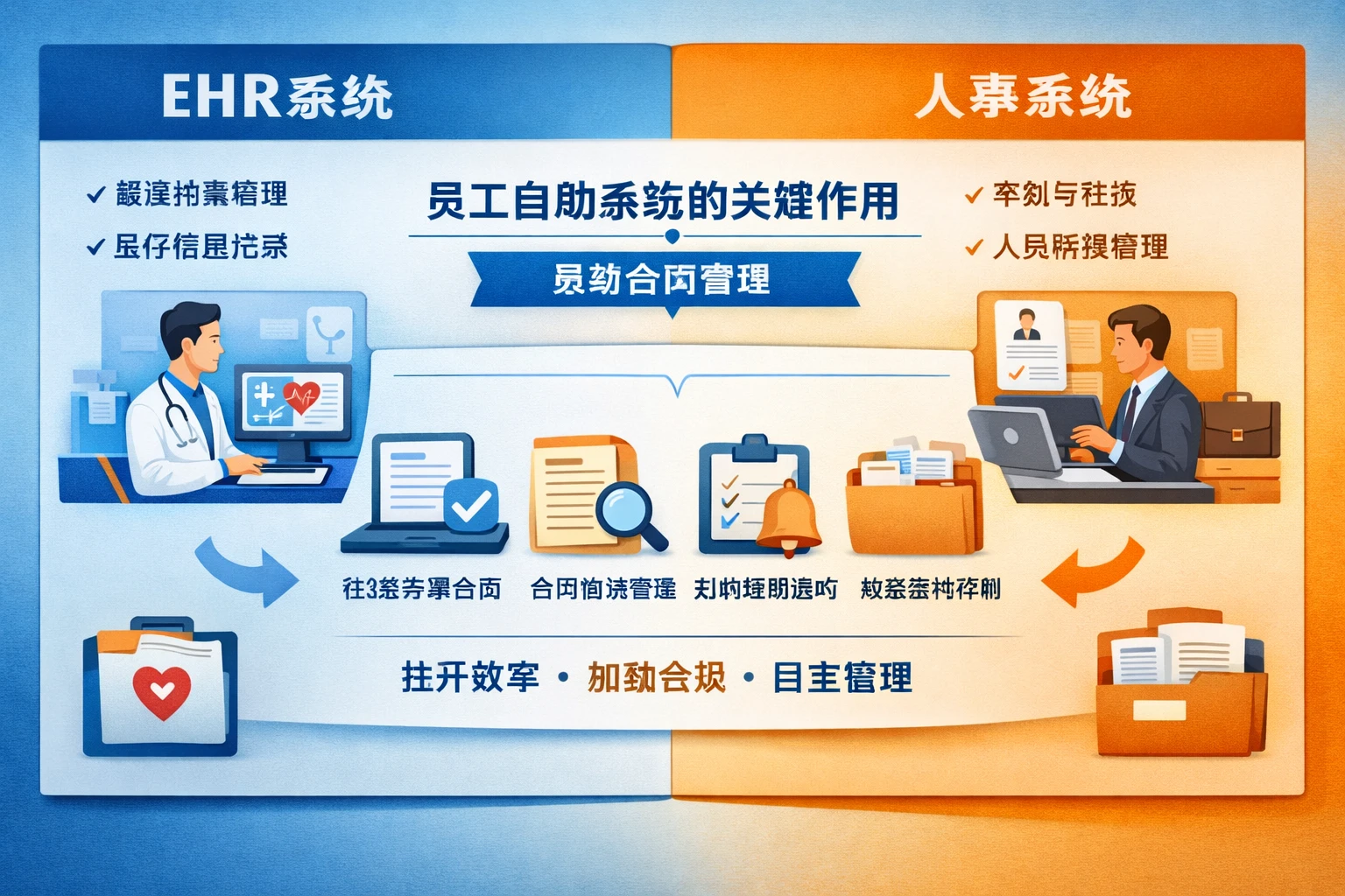 EHR系统与人事系统对比：员工自助系统在劳动合同管理中的关键作用