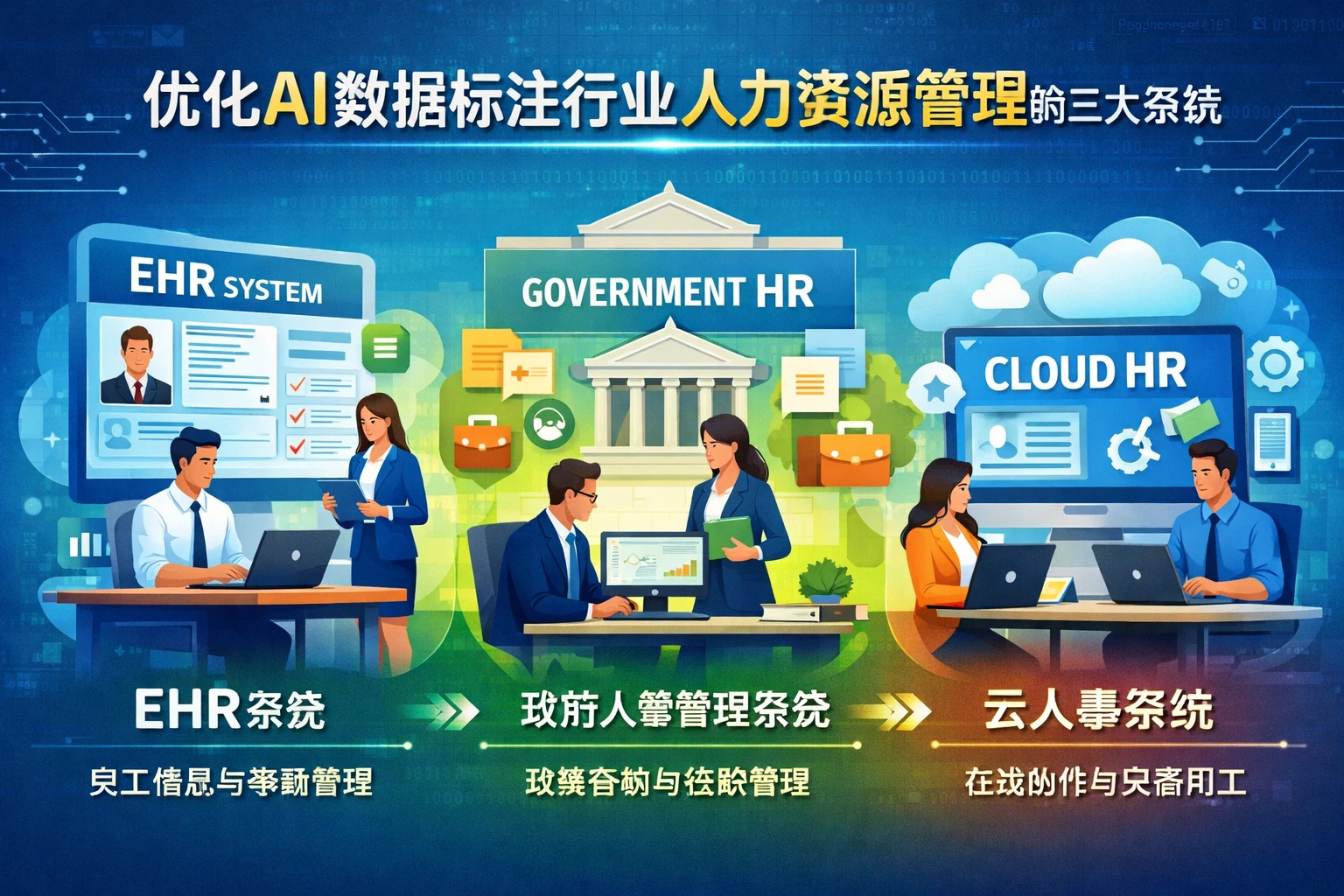 优化AI数据标注行业人力资源管理的三大系统：EHR系统、政府人事管理系统与云人事系统