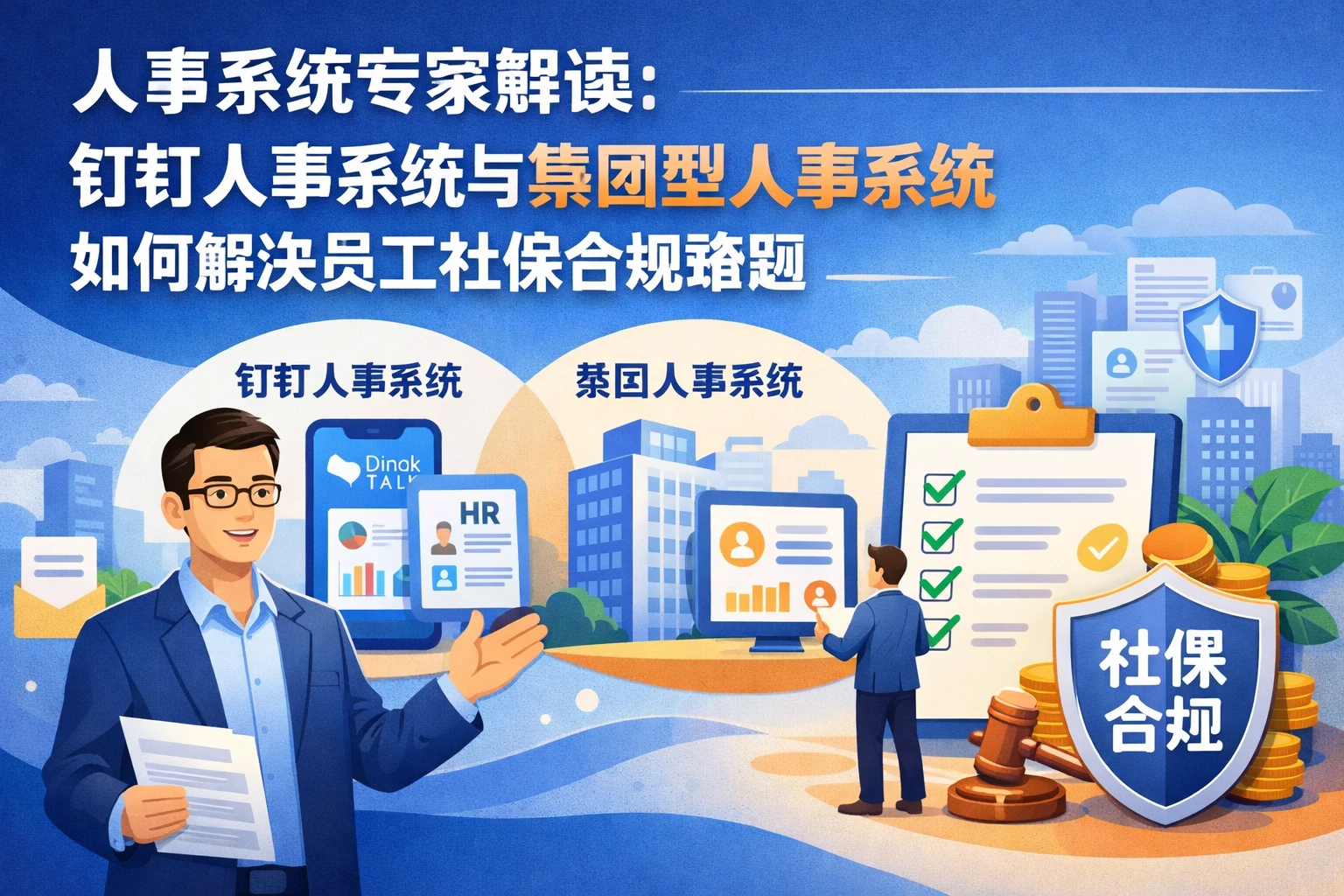 人事系统专家解读：钉钉人事系统与集团型人事系统如何解决员工社保合规难题