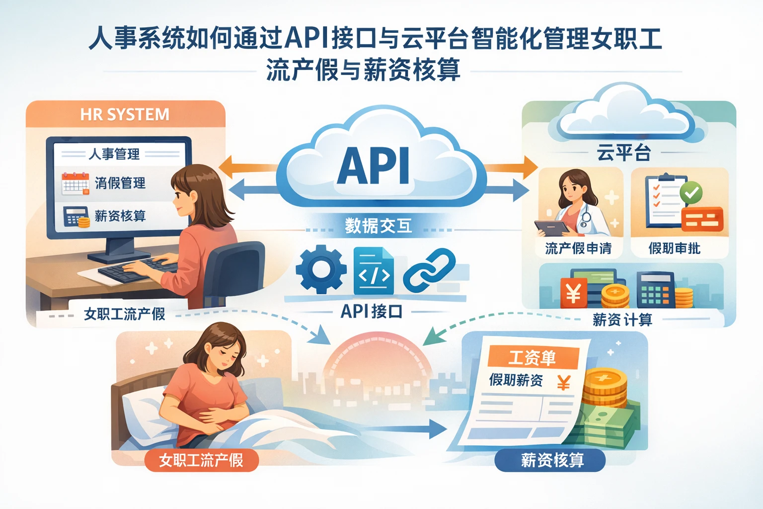 人事系统如何通过API接口与云平台智能化管理女职工流产假与薪资核算