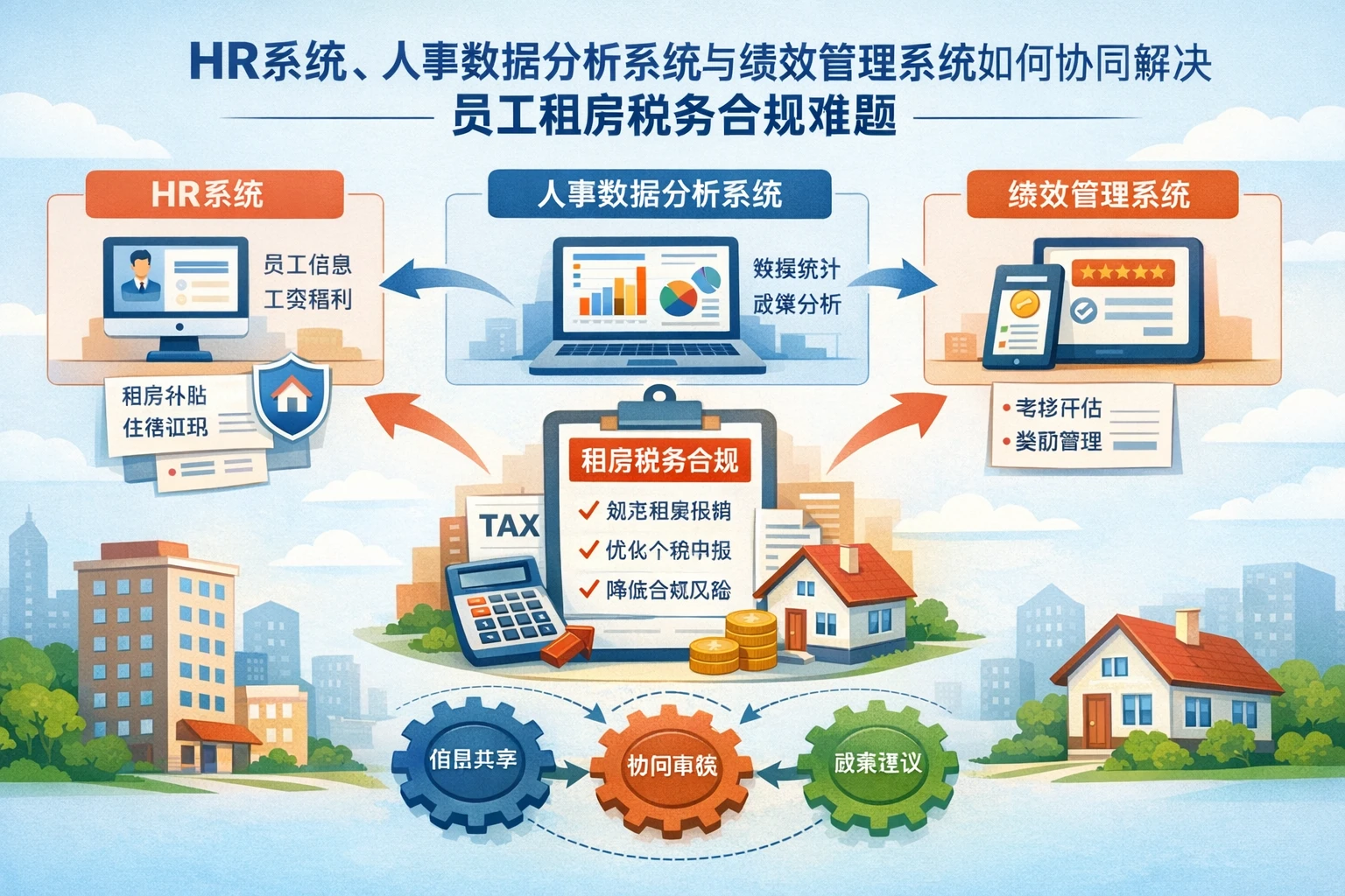 HR系统、人事数据分析系统与绩效管理系统如何协同解决员工租房税务合规难题