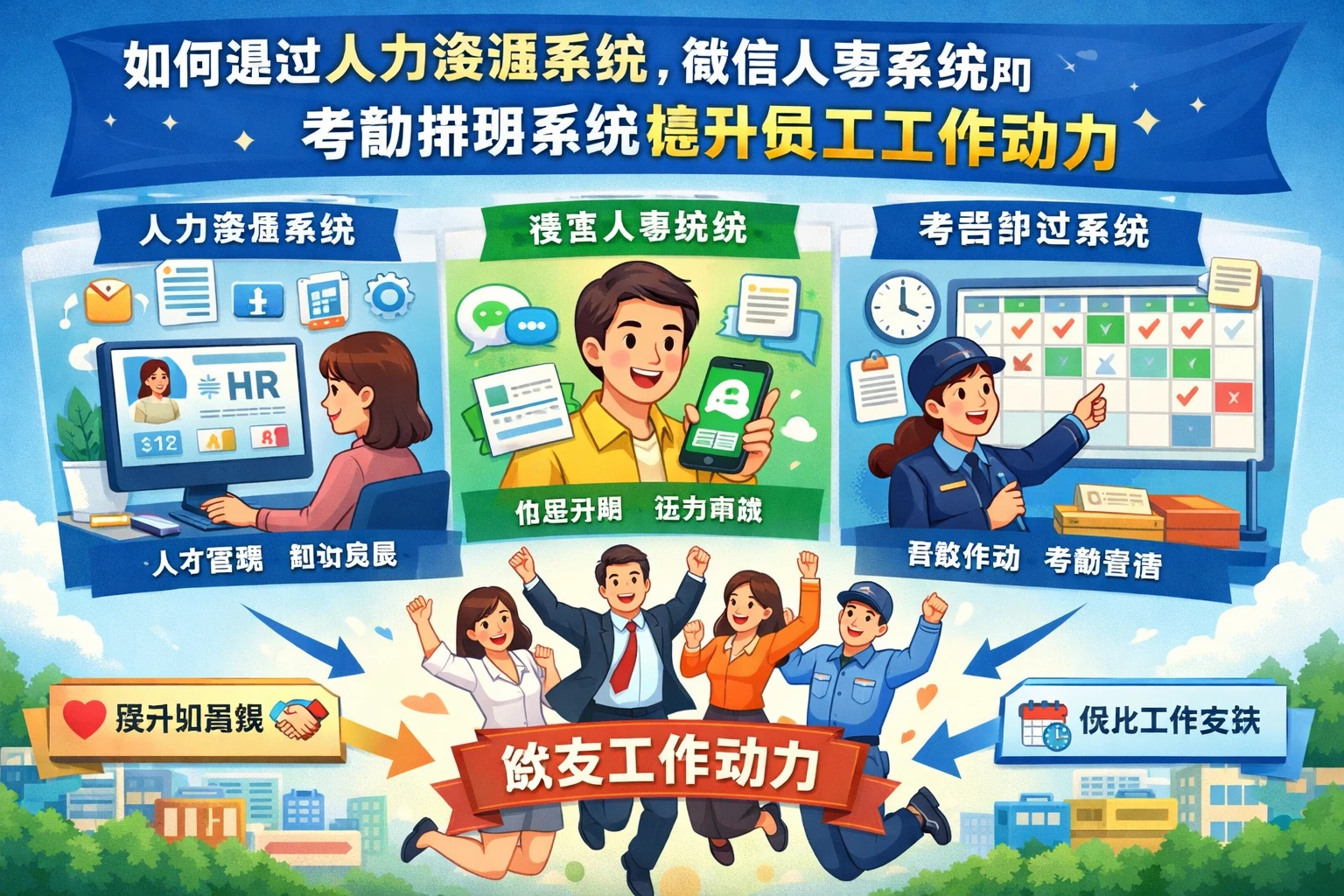 如何通过人力资源系统、微信人事系统和考勤排班系统提升员工工作动力