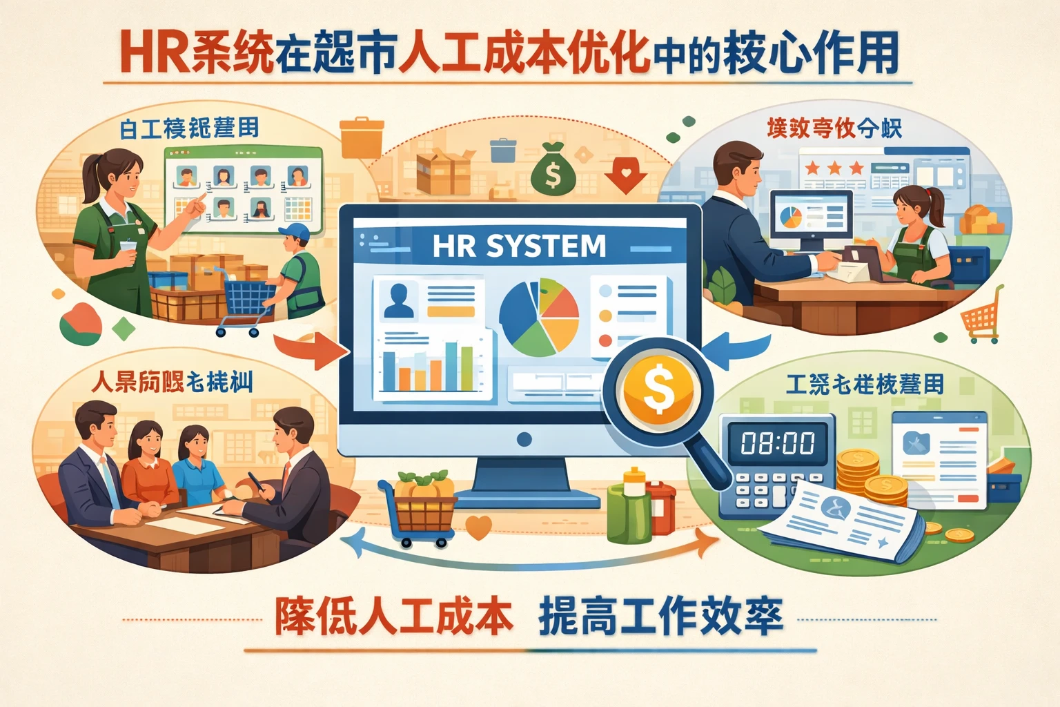 HR系统在超市人工成本优化中的核心作用