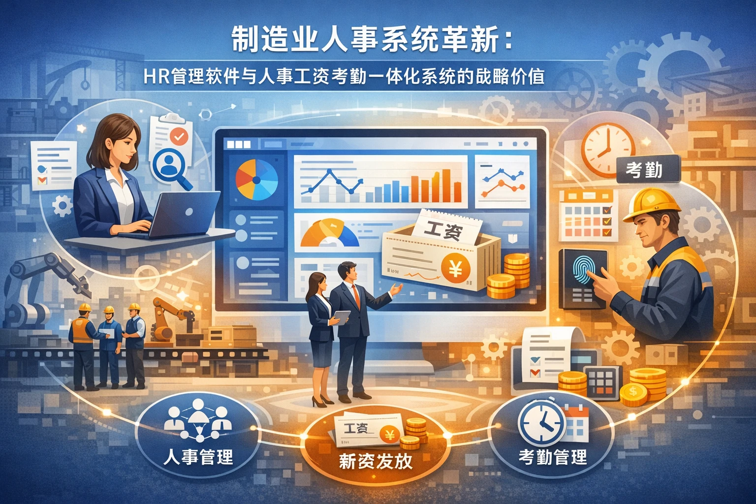 制造业人事系统革新：HR管理软件与人事工资考勤一体化系统的战略价值