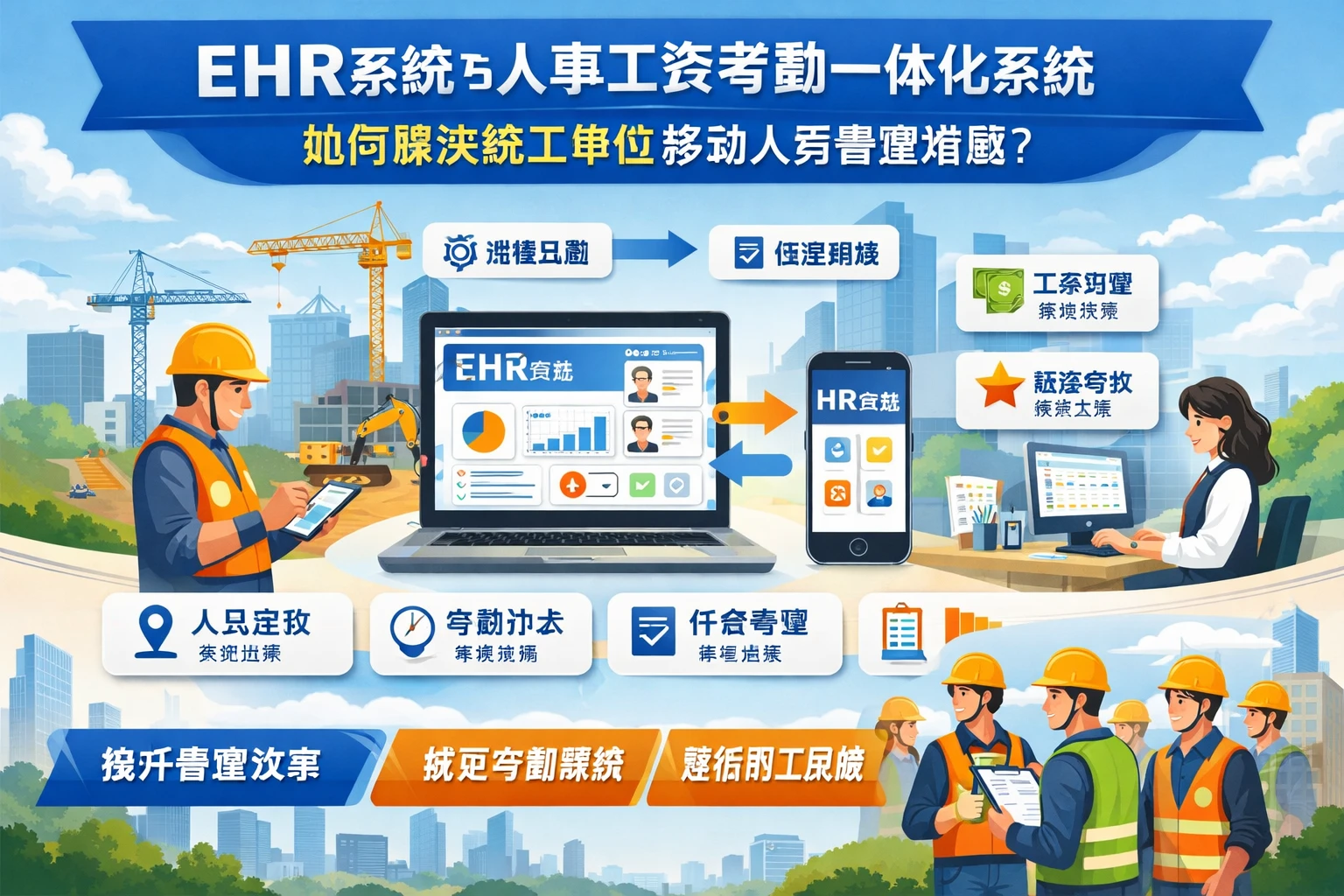 EHR系统与人事工资考勤一体化系统如何解决施工单位移动人员管理难题