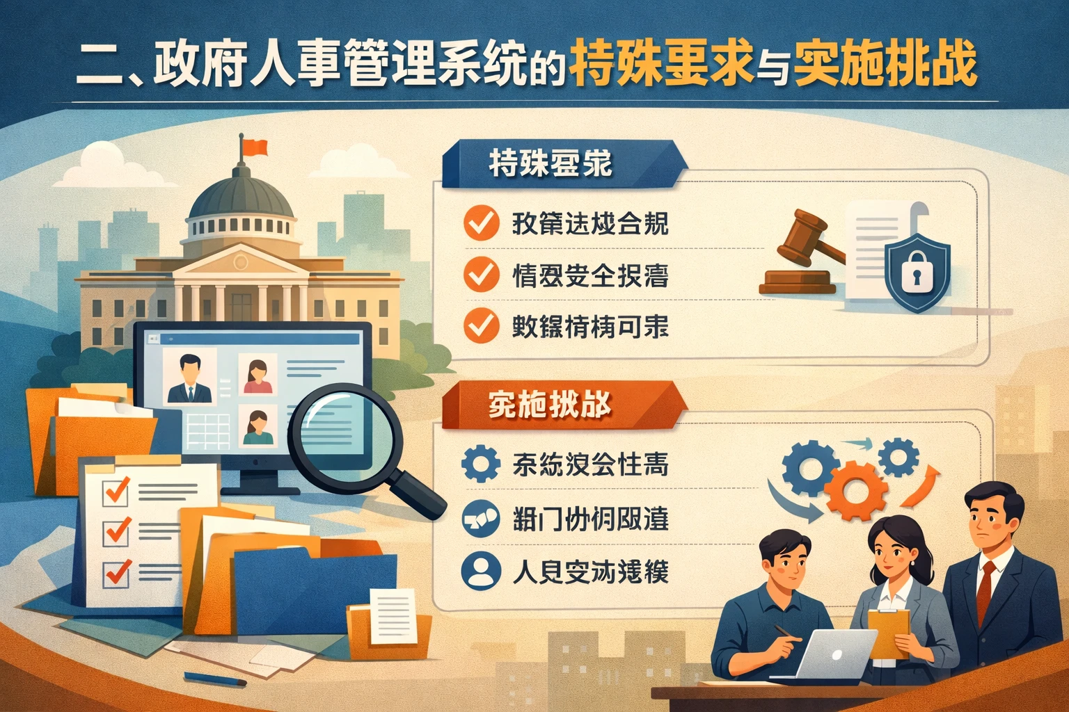 二、政府人事管理系统的特殊要求与实施挑战