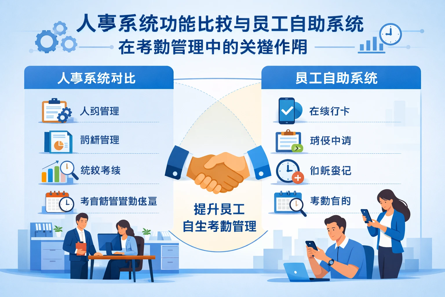 人事系统功能比较与员工自助系统在考勤管理中的关键作用