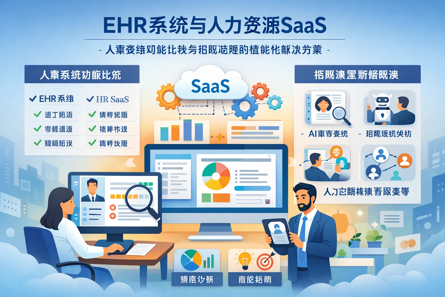 EHR系统与人力资源SaaS:人事系统功能比较与招聘难题的智能化解决方案