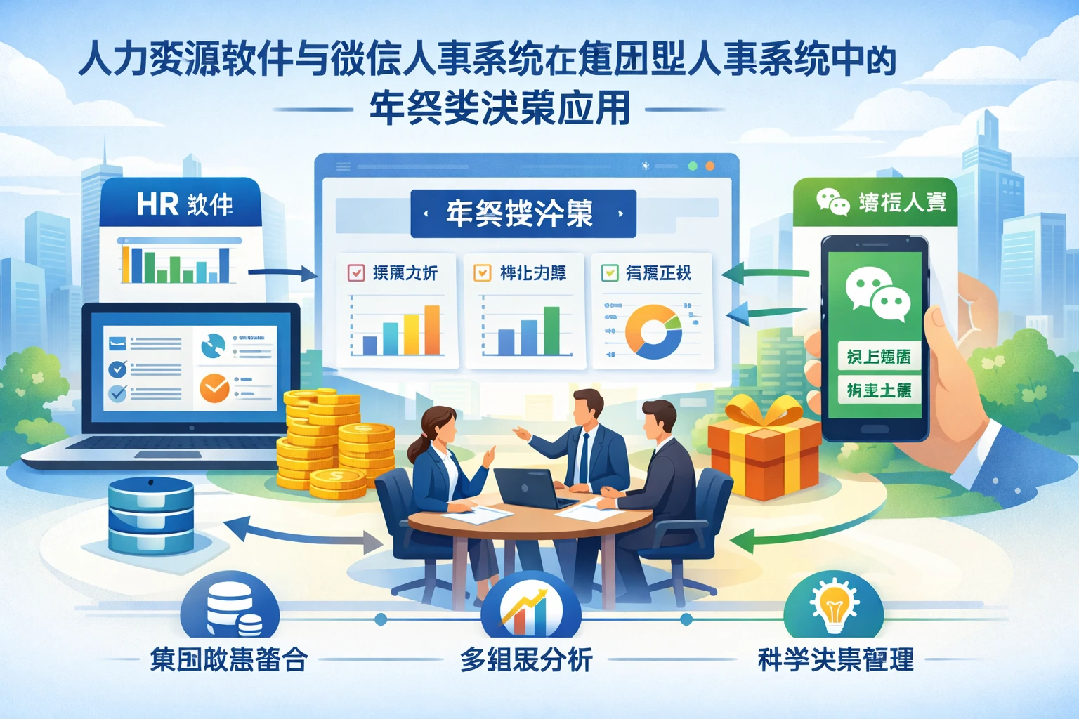 人力资源软件与微信人事系统在集团型人事系统中的年终奖决策应用