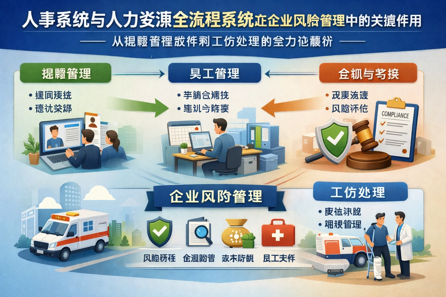 人事系统与人力资源全流程系统在企业风险管理中的关键作用——从招聘管理软件到工伤处理的全方位解析