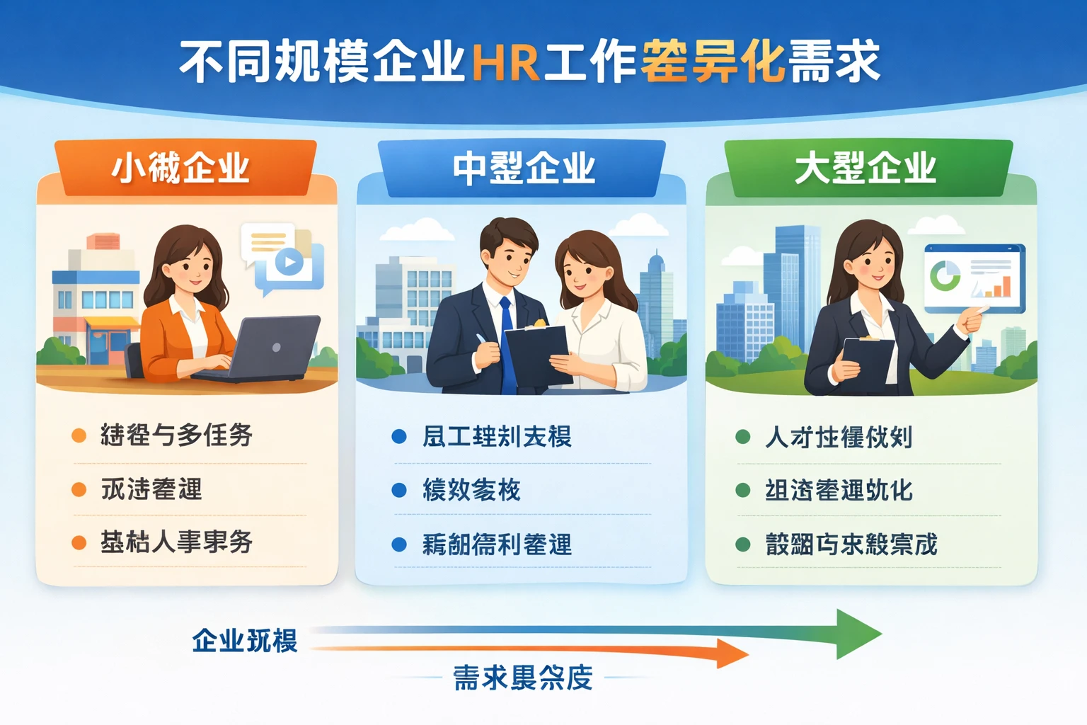 不同规模企业HR工作的差异化需求