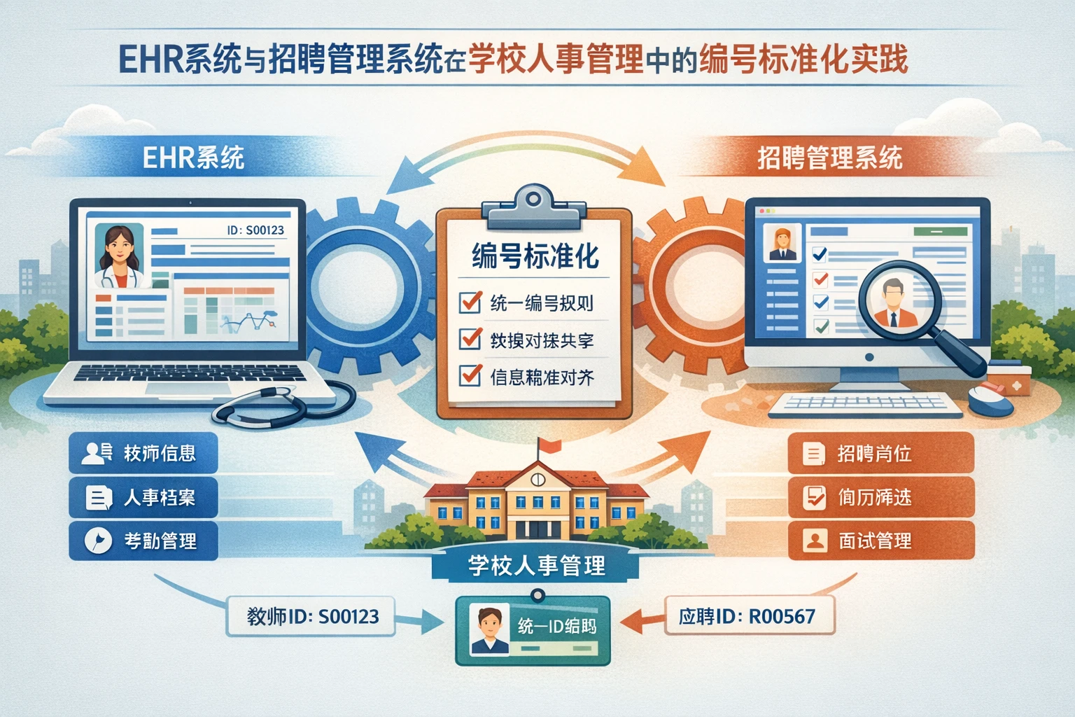 EHR系统与招聘管理系统在学校人事管理中的编号标准化实践